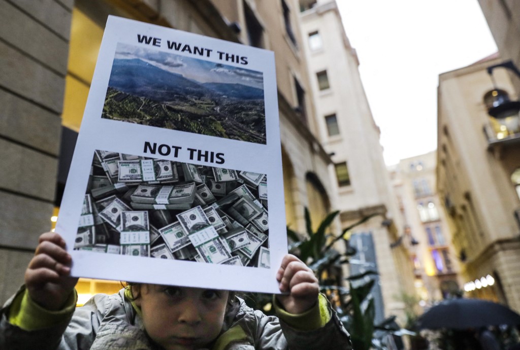 lebanon protest bisri valley afp