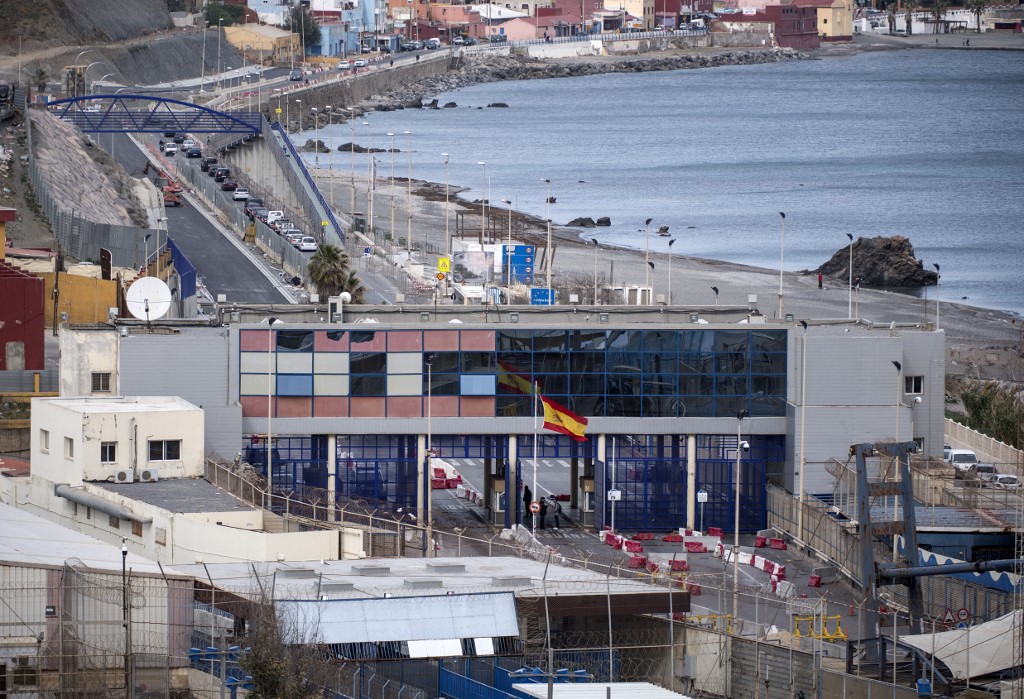 A crossing point between Morocco and the Spanish enclave of Ceuta is pictured (AFP)