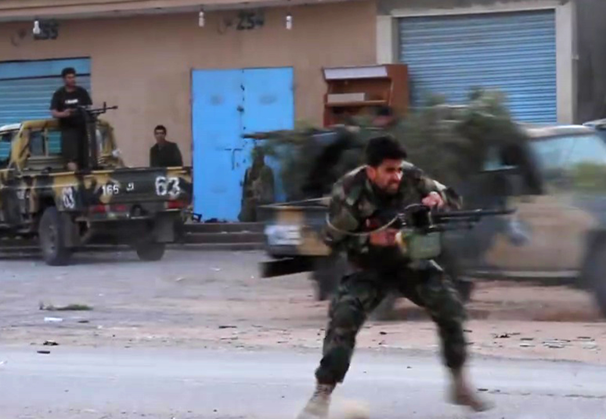 A video grab published on the Libyan National Army War Information Division's Facebook page on 16 April 2019 (AFP)