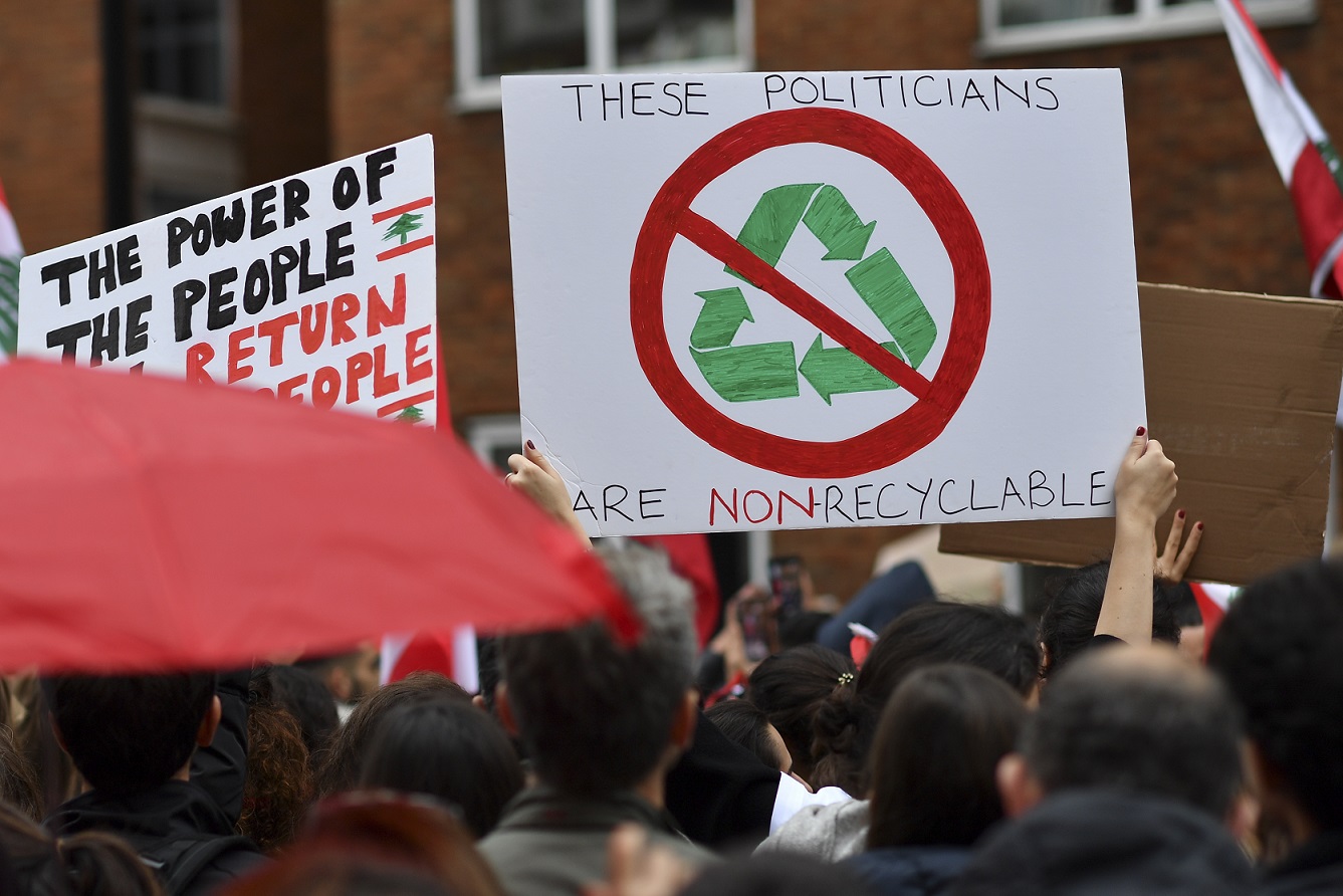 manif diaspora libanaise londres 2019 AFP