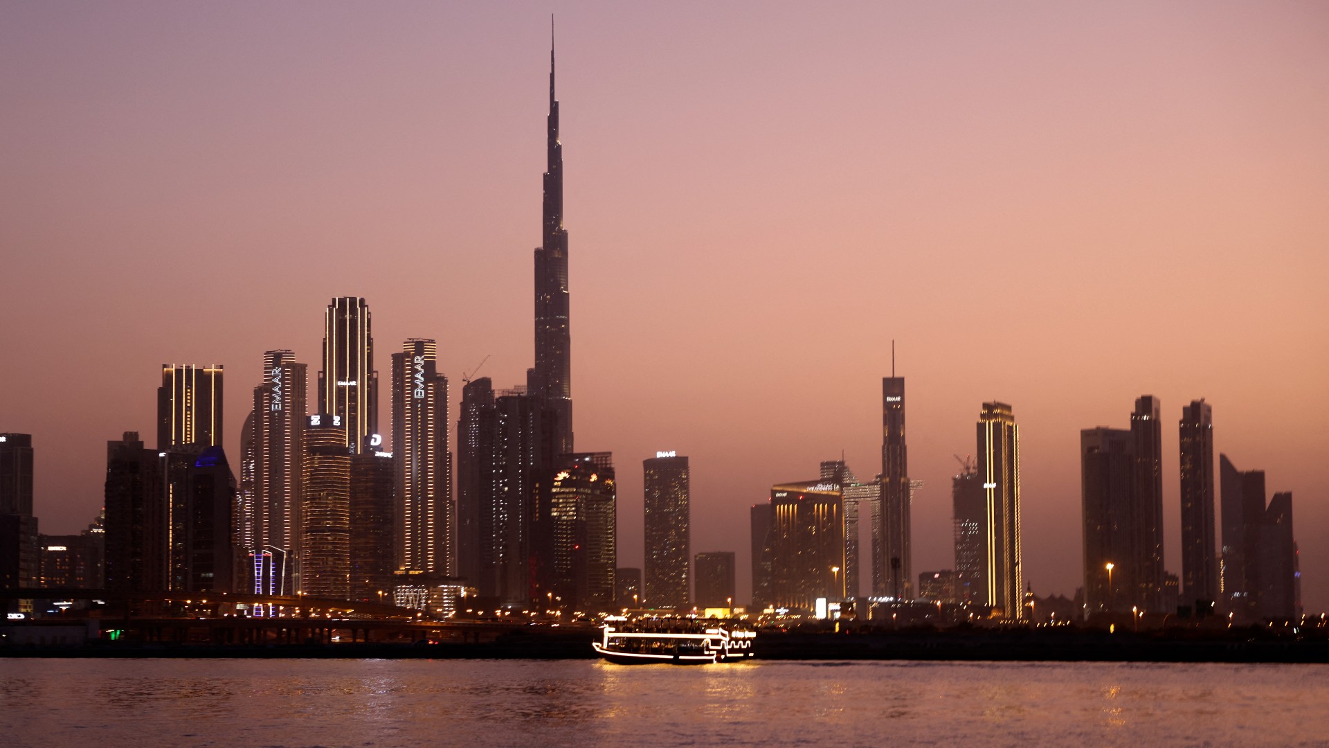 A picture shows a view of the Dubai skyline, including Burj Khalifa the world’s tallest building, in the United Arab Emirates (AFP)