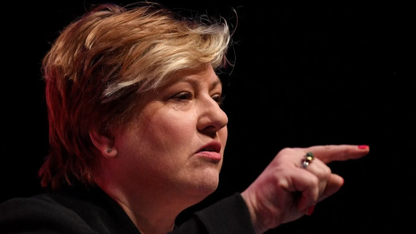 Emily Thornberry addresses delegates on the third day of the annual Labour Party conference in Liverpool (AFP)