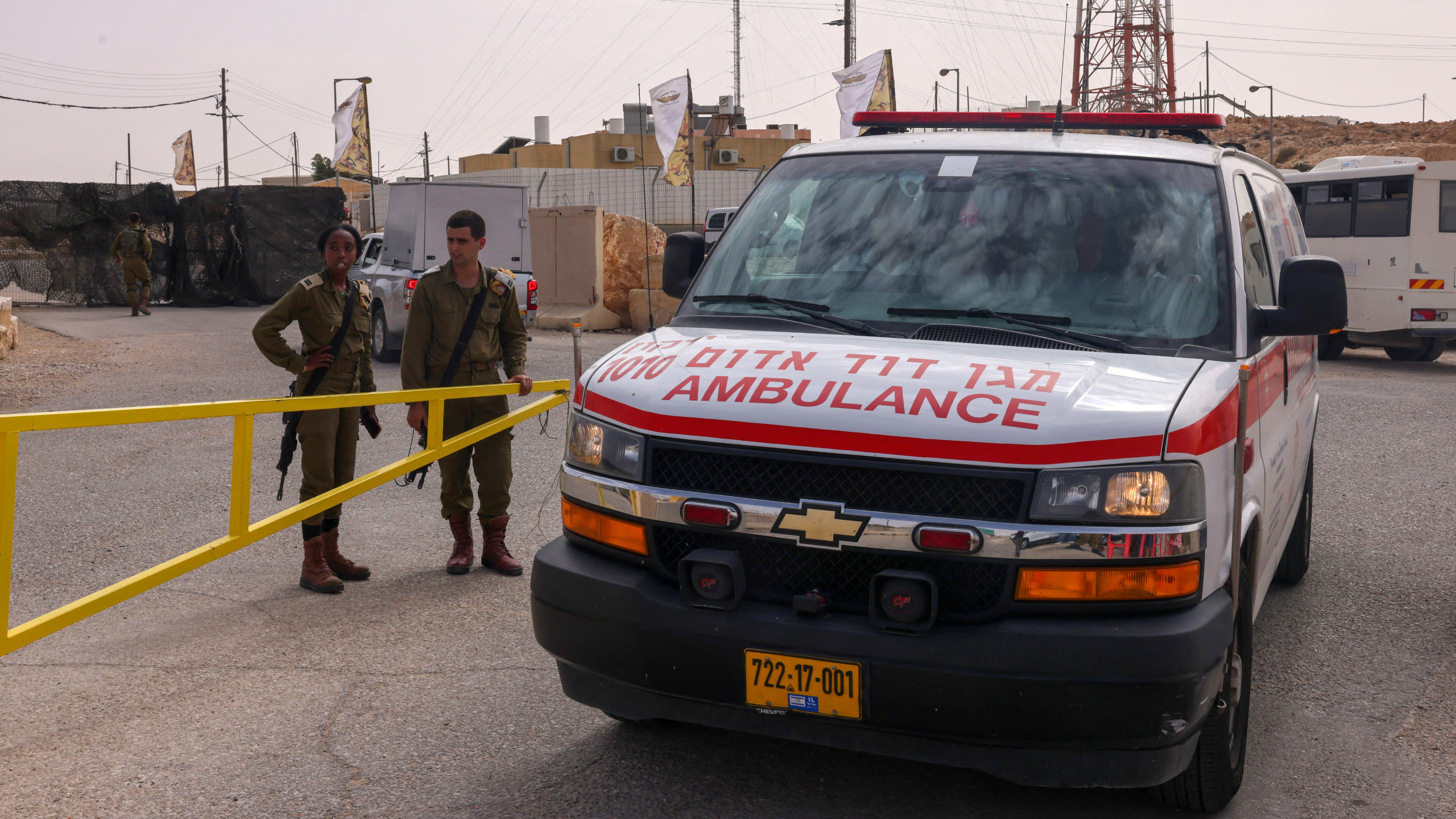 Israeli soldiers pictured in the Mount Harif military base near the city of Mitzpe Ramon adjacent to the border with Egypt on 3 June 2023 (AFP)