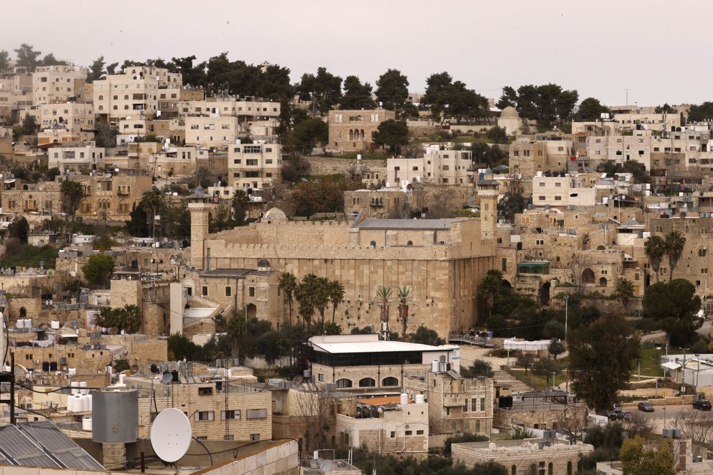 A picture shows the Ibrahimi Mosque, also known as the Tomb of the Patriarchs, in the city of Hebron in the occupied West Bank on March 16, 2024.