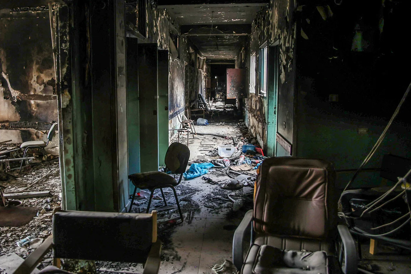 A destroyed section of al-Shifa hospital in Gaza City is pictured on 17 September 2024 (Omar al-Qattaa/AFP)