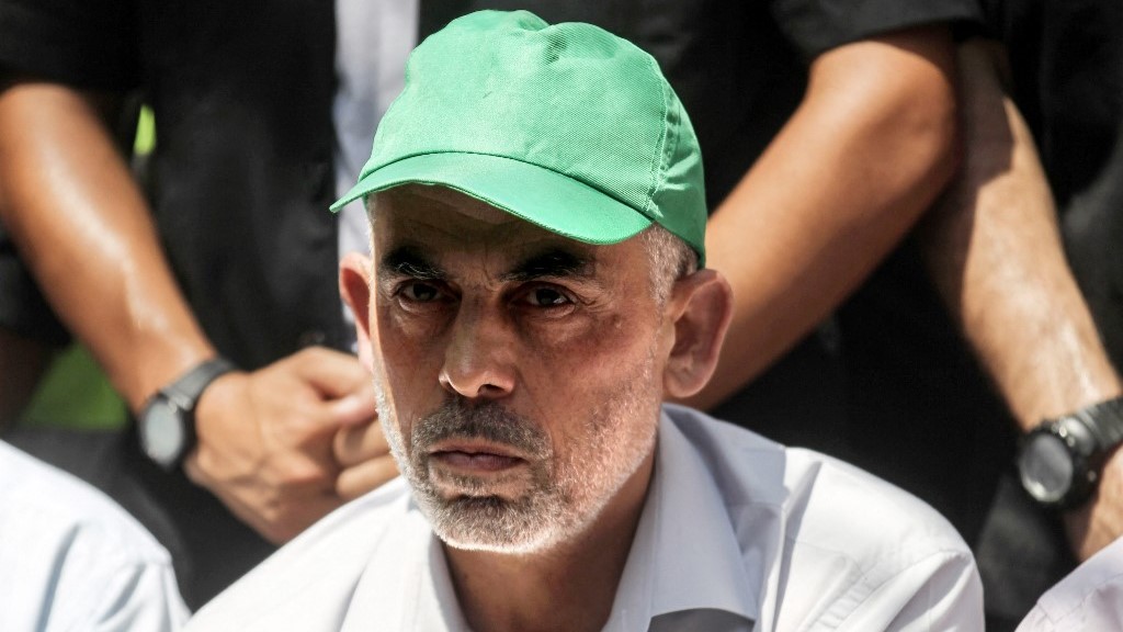 The head of the Hamas movement in Gaza Yahya Sinwar attends a gathering in the southern Gaza Strip city of Khan Yunis on 22 July, 2017 (AFP)