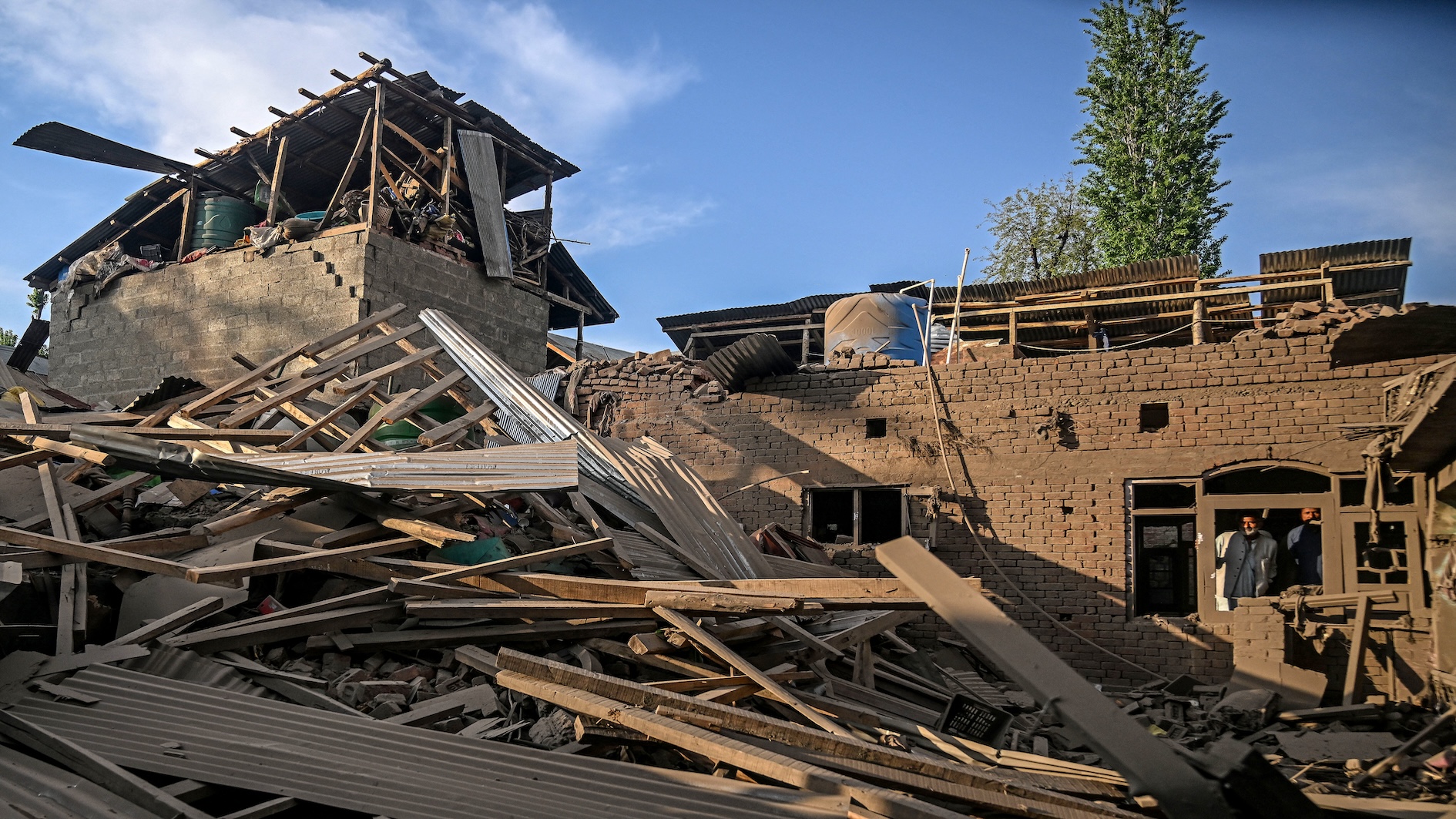 At least ten houses have been destroyed by Indian forces after tourists were attacked in India-administered Kashmir on 22 April (Tauseef Mustafa/AFP)