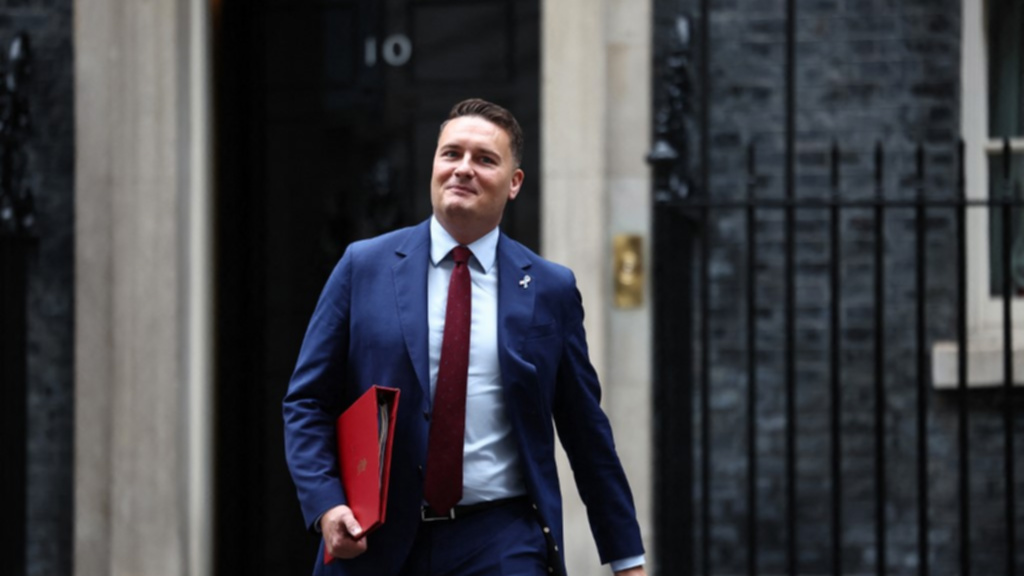Britain's Health Secretary Wes Streeting leaves 10 Downing Street in central London on October 14, 2025, having attended a meeting of the cabinet.
