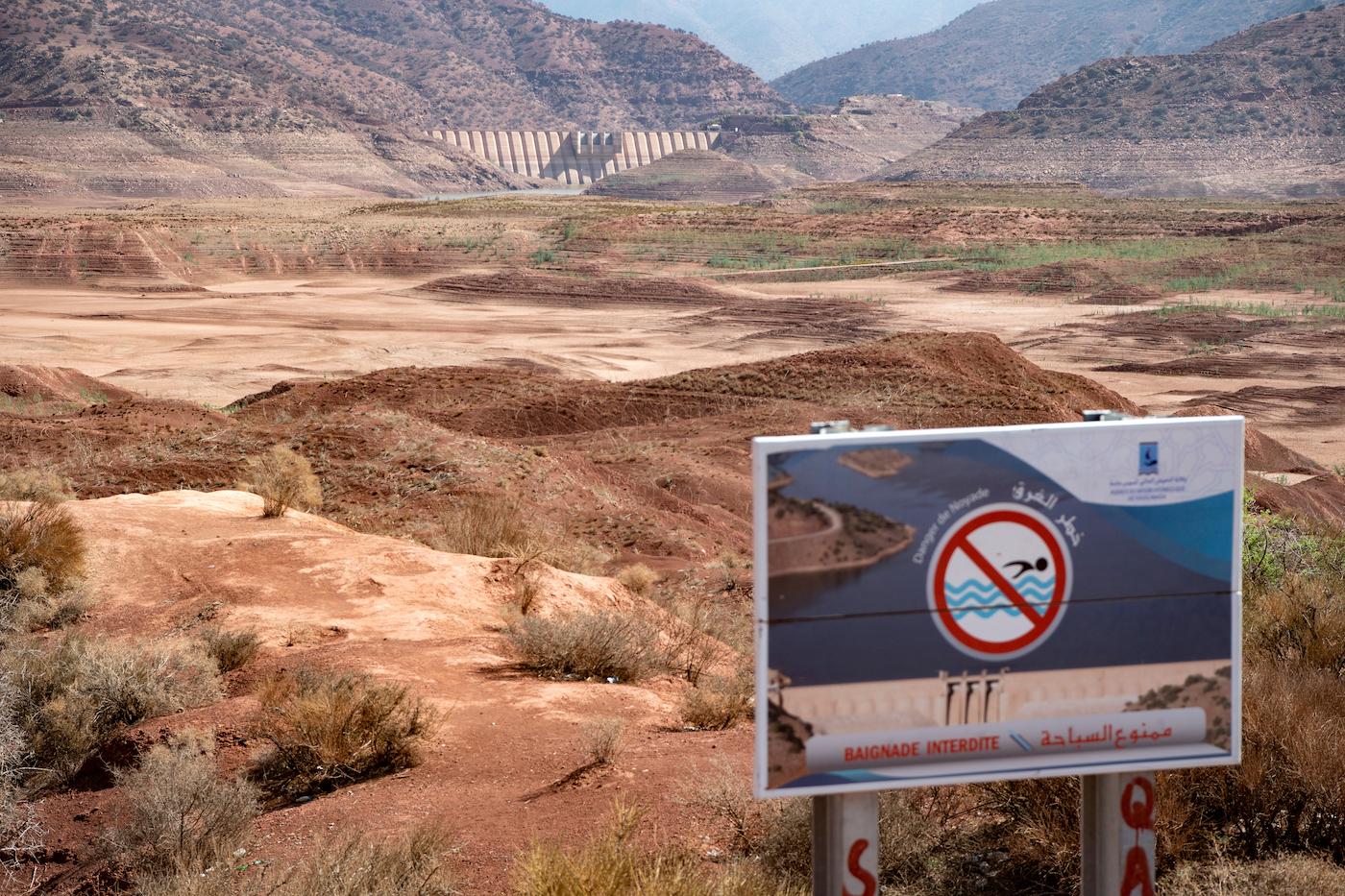 ​​​​​​​Vue du barrage Abdelmoumen, à environ 60 km d’Agadir, le 23 octobre 2020. Les autorités marocaines ont détourné l’eau qui irriguait les fermes vers les zones résidentielles afin de garantir l’approvisionnement de près d’un million de personnes (AFP/Fadel Senna)