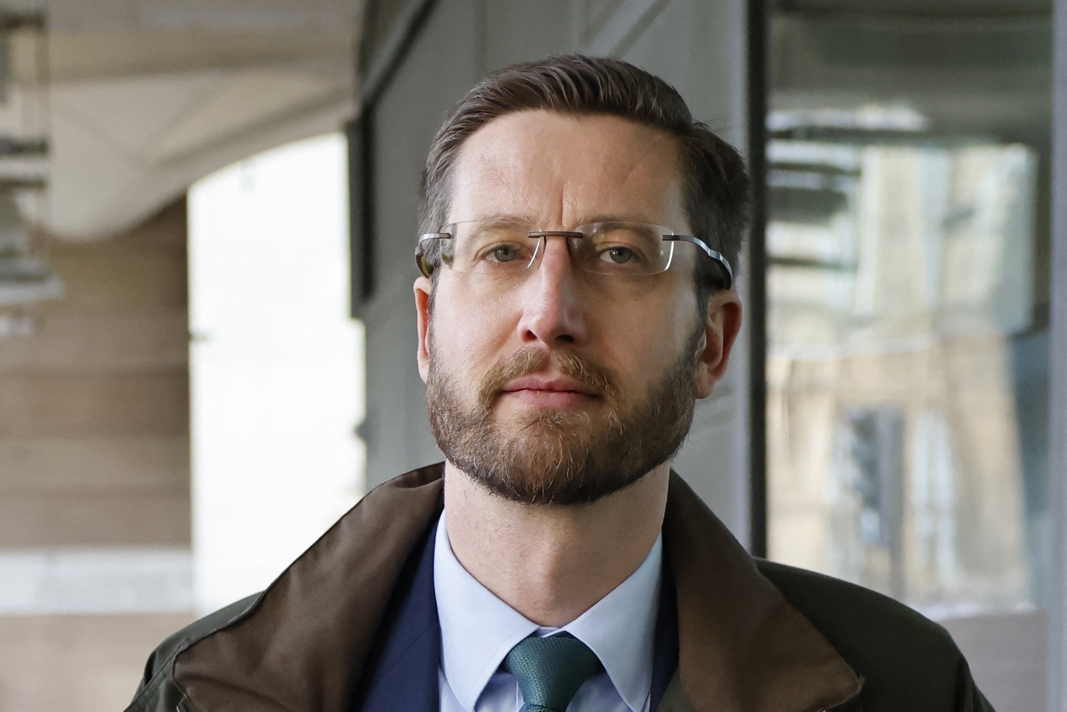 Simon Case, Cabinet Secretary walks to Portcullis House in central London to be questioned at a committee hearing on April 26, 2021.