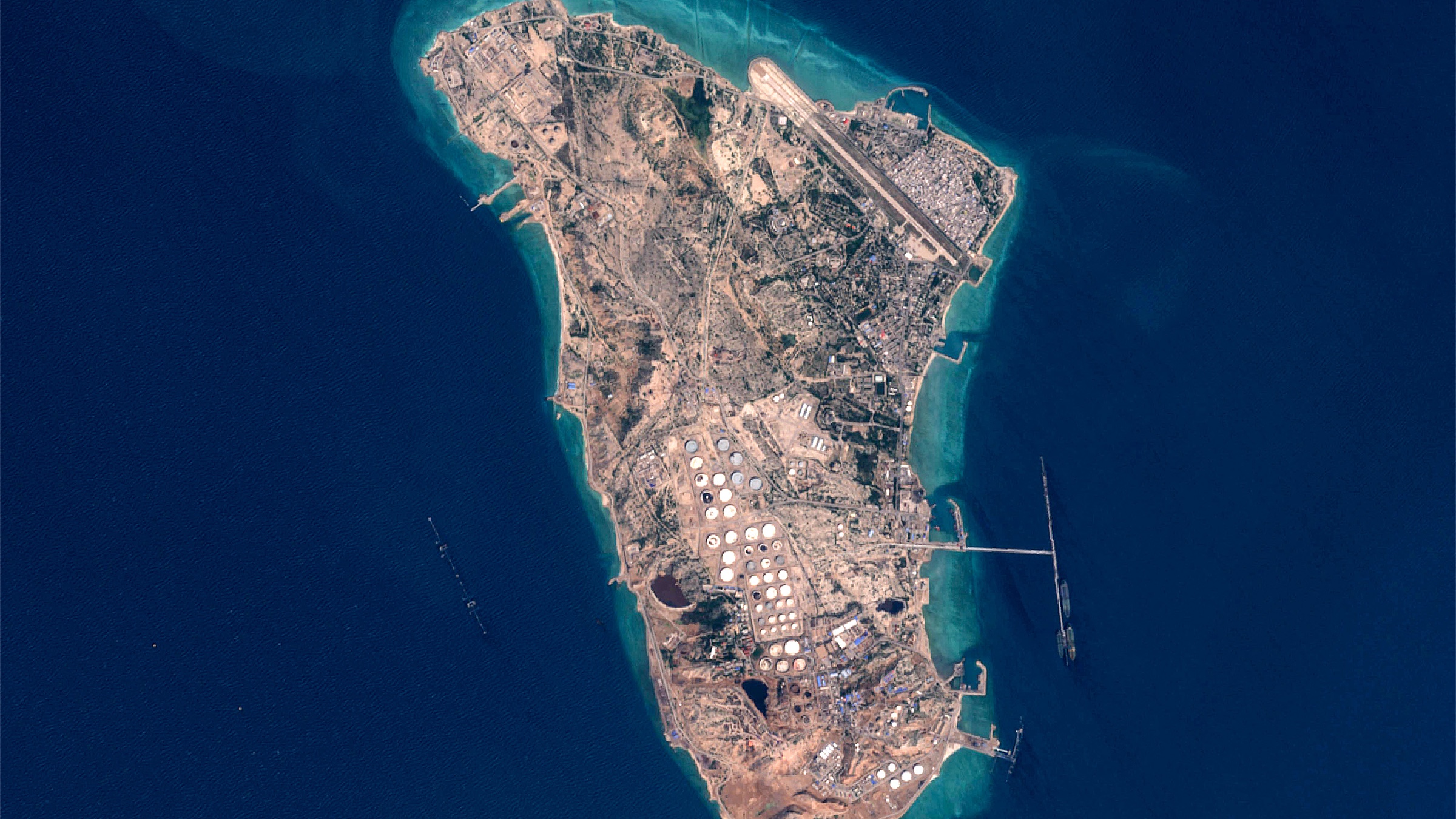 Satellite image of Iran's Kharg Island, which hosts the country’s main crude export terminal and is responsible for the overwhelming majority of its oil shipments to the world on 17 March 2026 (EUROPEAN SPACE AGENCY/AFP) 