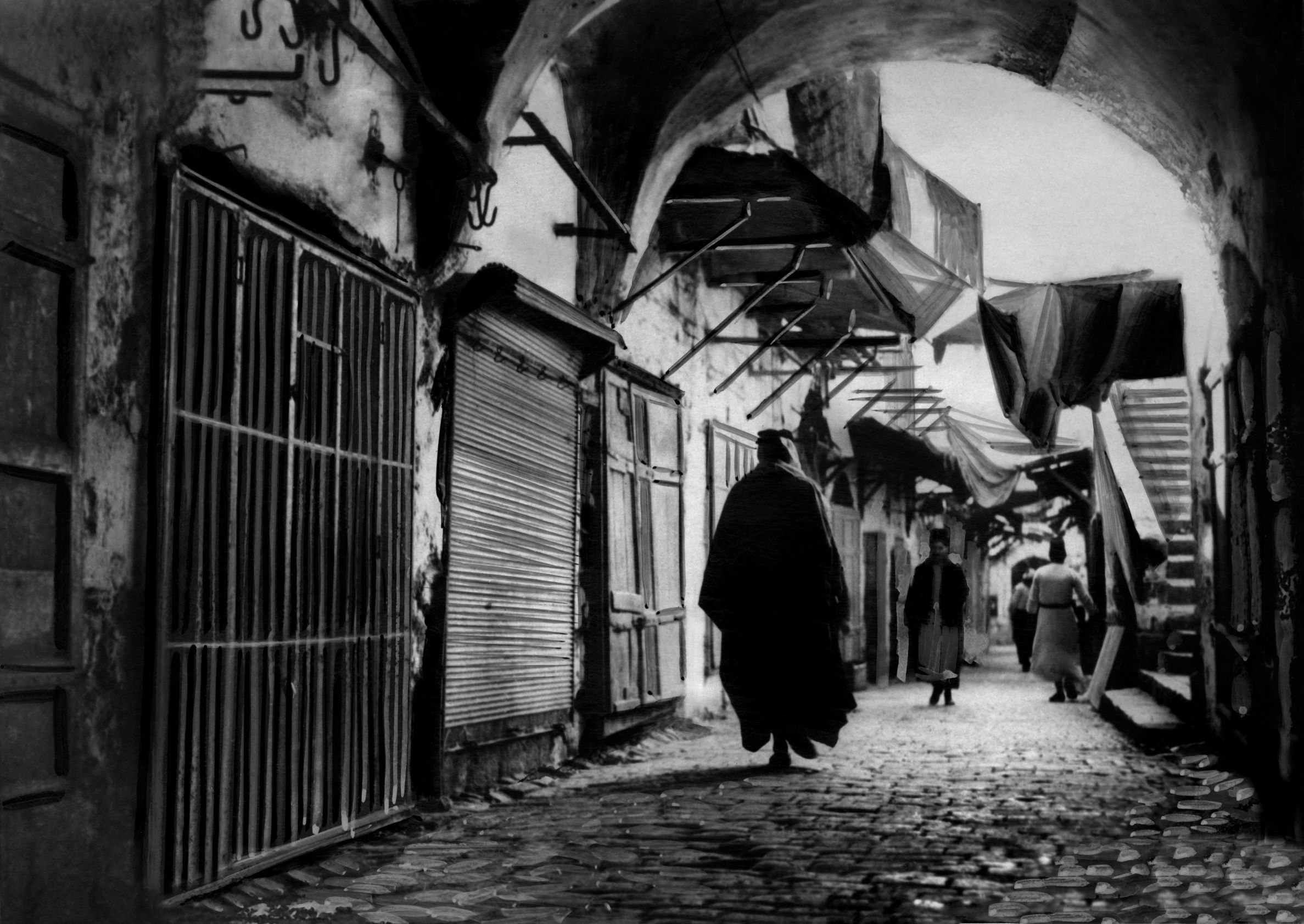 An undated picture, probably taken in the 1930s, shows a street scene in the Old City of Jerusalem (AFP)
