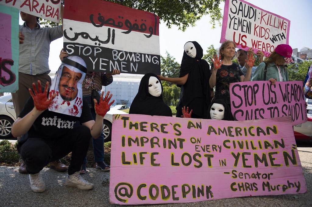 Protest against US arms sales to Saudi