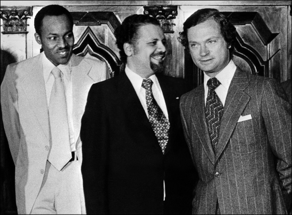 Pictured here with a former Saudi Oil Minister Ahmed Zaki Yamani in 1977, President Buhari has been on the political stage for decades (AFP)