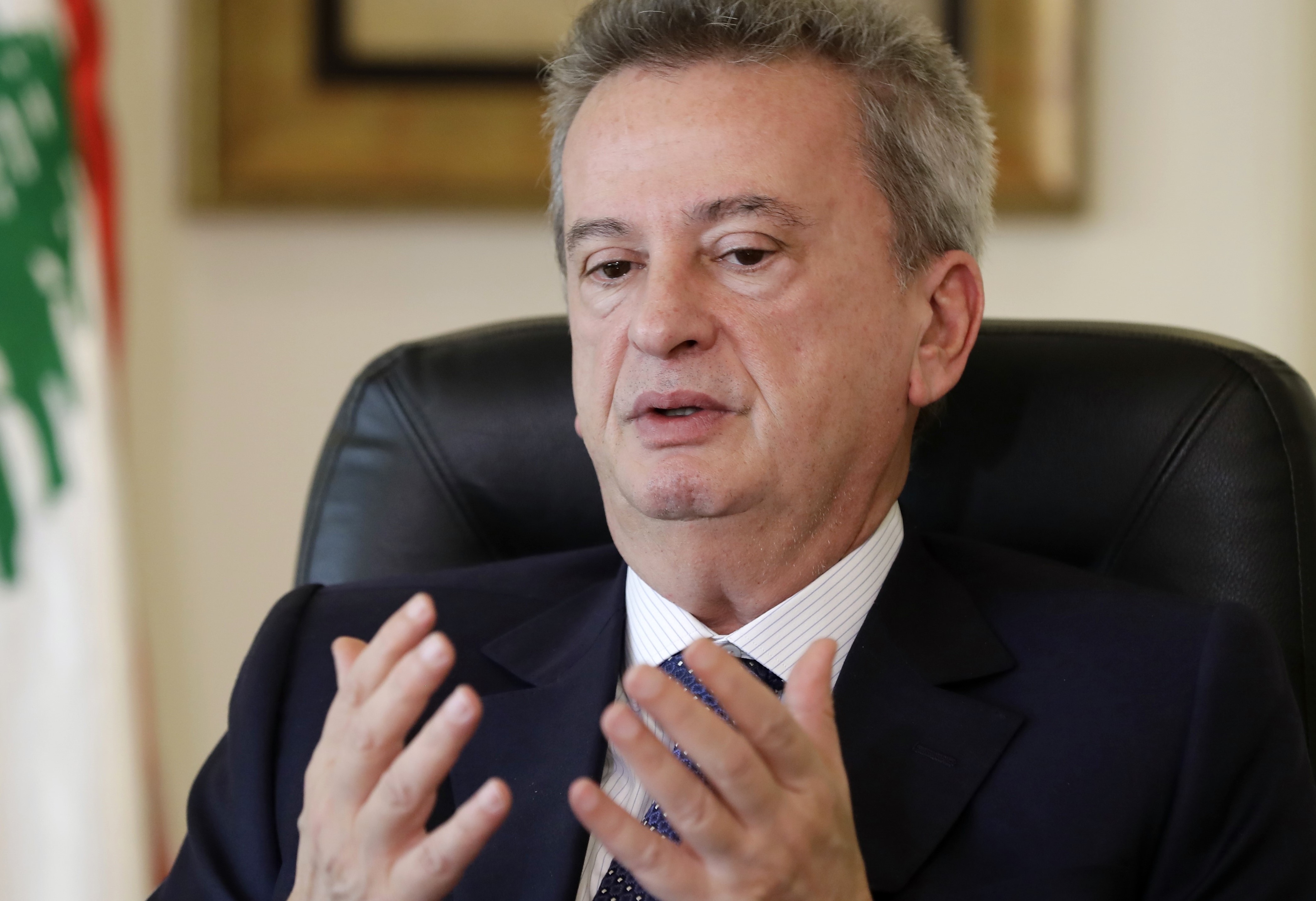  Lebanon's Central Bank Governor Riad Salameh at his office in Beirut on 15 December, 2017 (AFP)