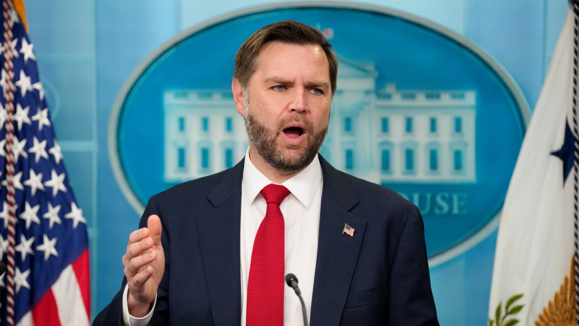 Vice President J.D. Vance speaks during a news conference in the Brady Press Briefing Room at the White House on June 18, 2026 Andrew Harnik / GETTY IMAGES NORTH AMERICA / Getty Images via AFP