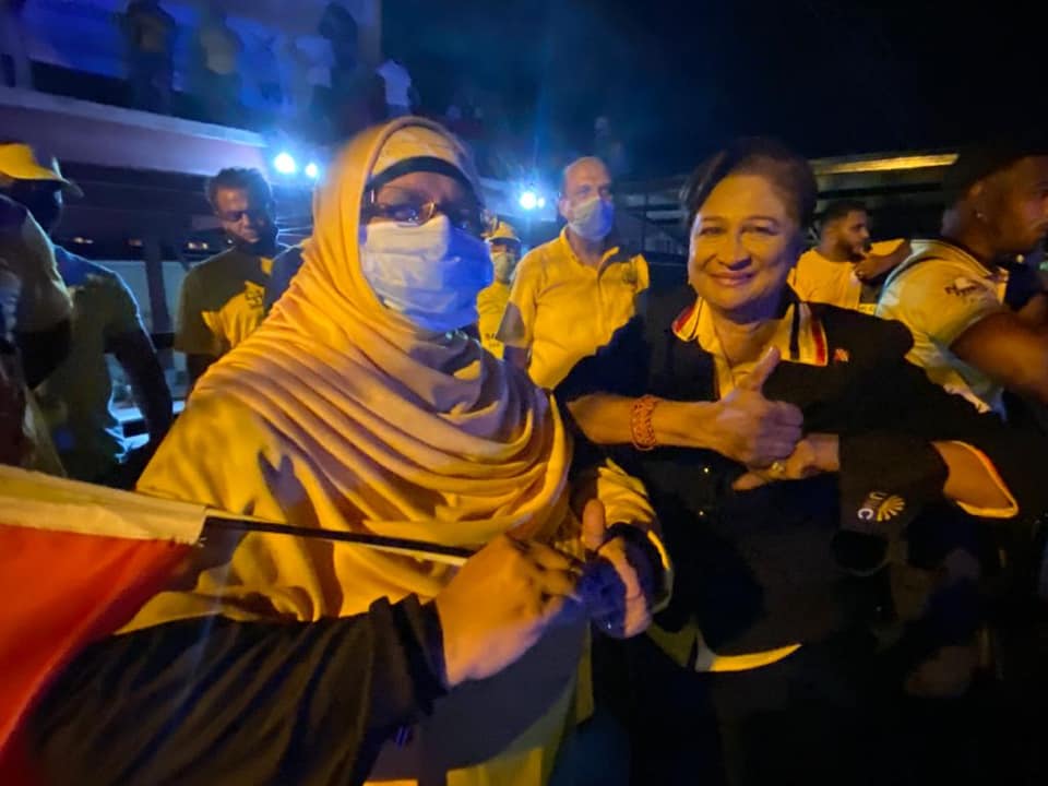 Nafeesa Mohammed (left) with UNC leader Kamla Persad-Bissessar (social media)
