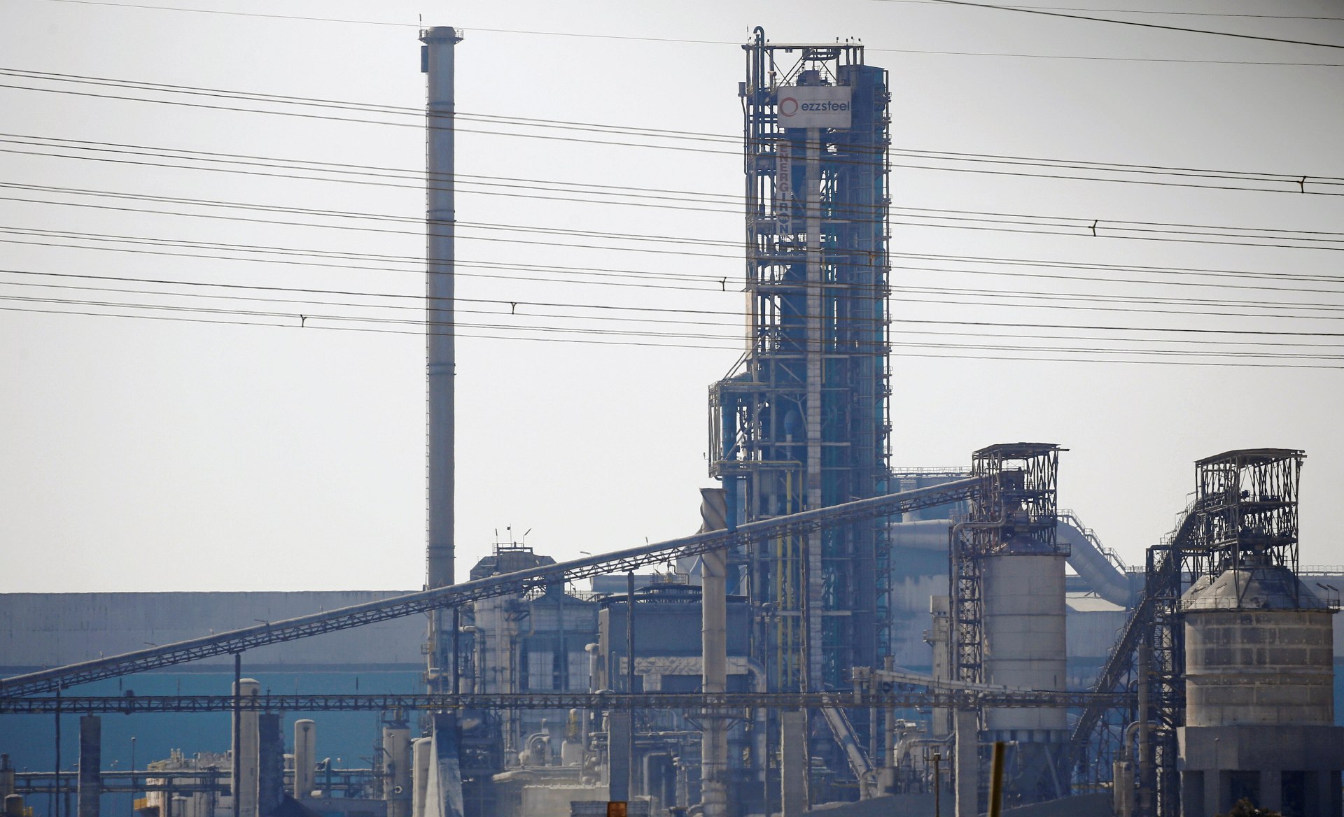 A steel plant is seen on the desert road of Suez city north of Cairo (Reuters)