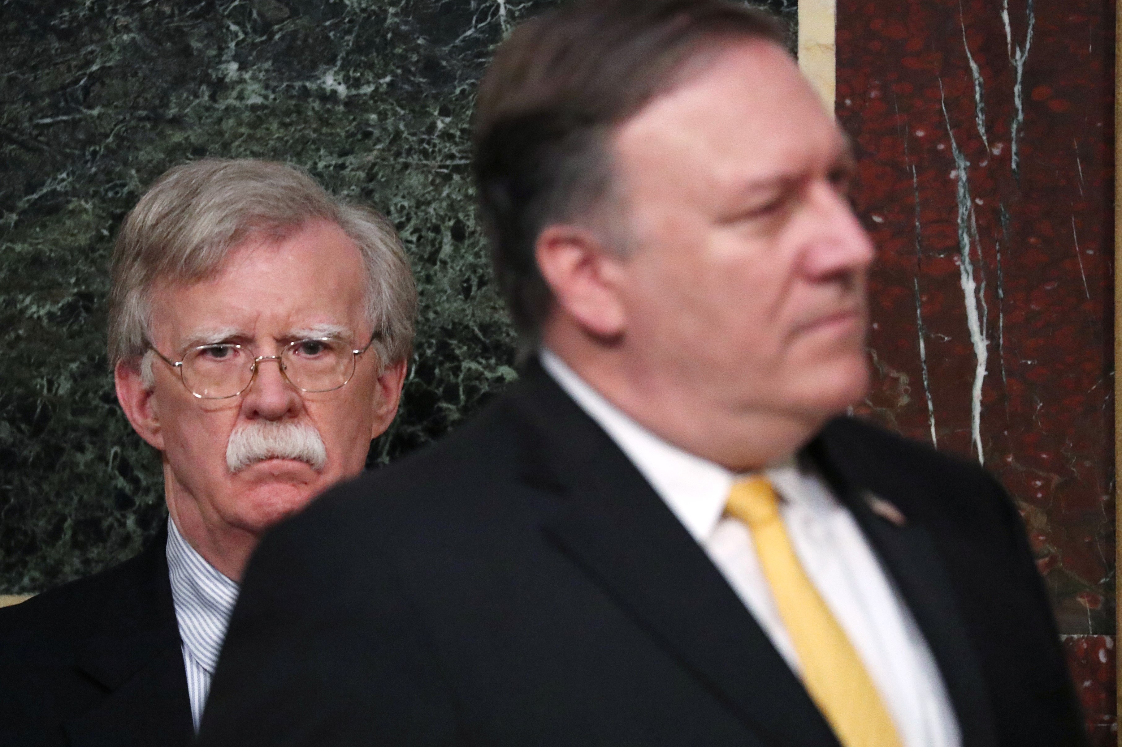 U.S. National Security Advisor John Bolton and Secretary of State Mike Pompeo 
