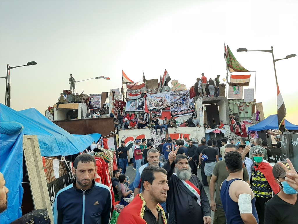 The occupation at Jumhuriya bridge (Alex MacDonald)