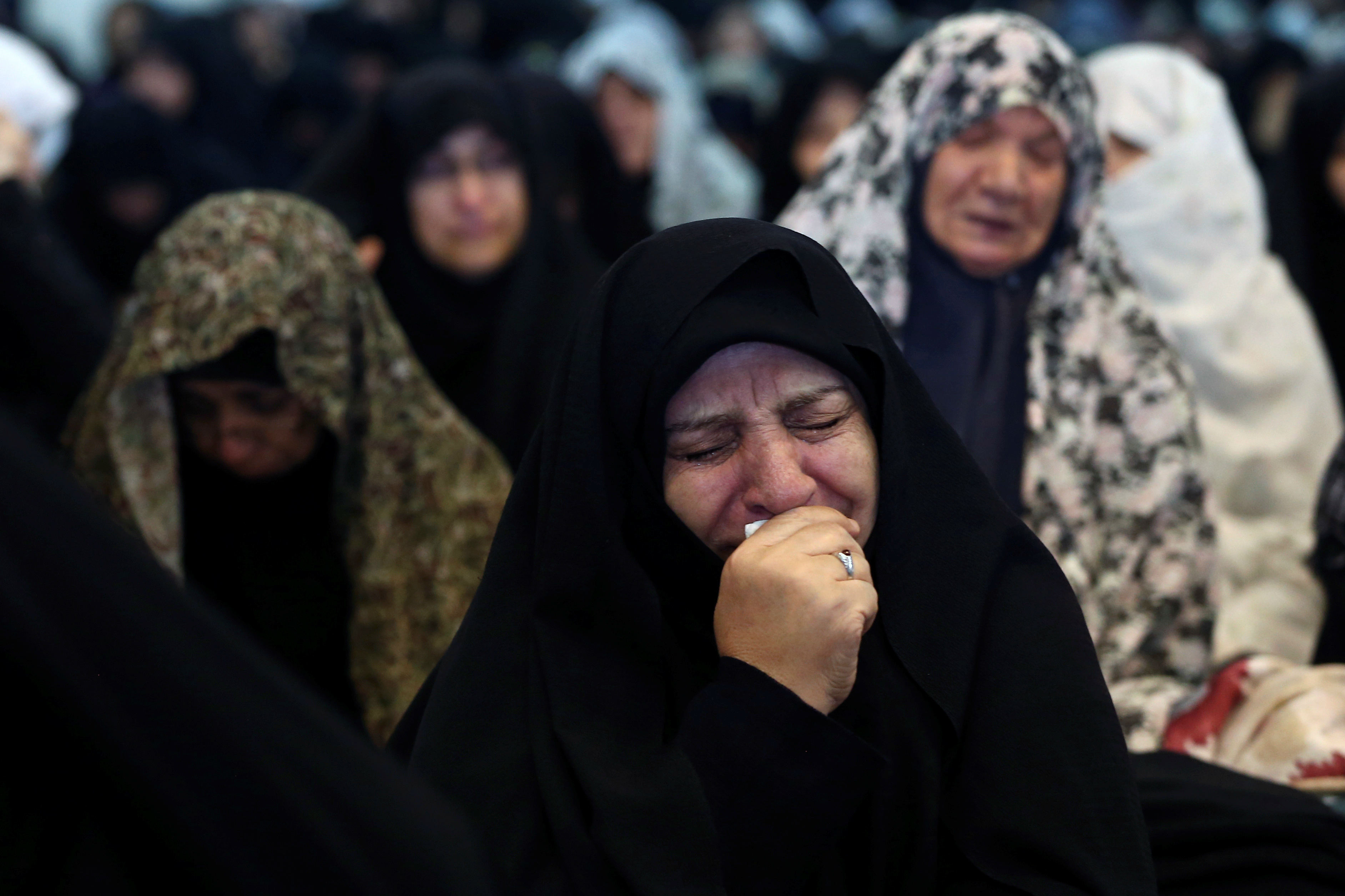 Iranian worshippers in Tehran react during Friday prayers against the assassination of the Iranian Major-General Qassem Soleimani (Reuters)