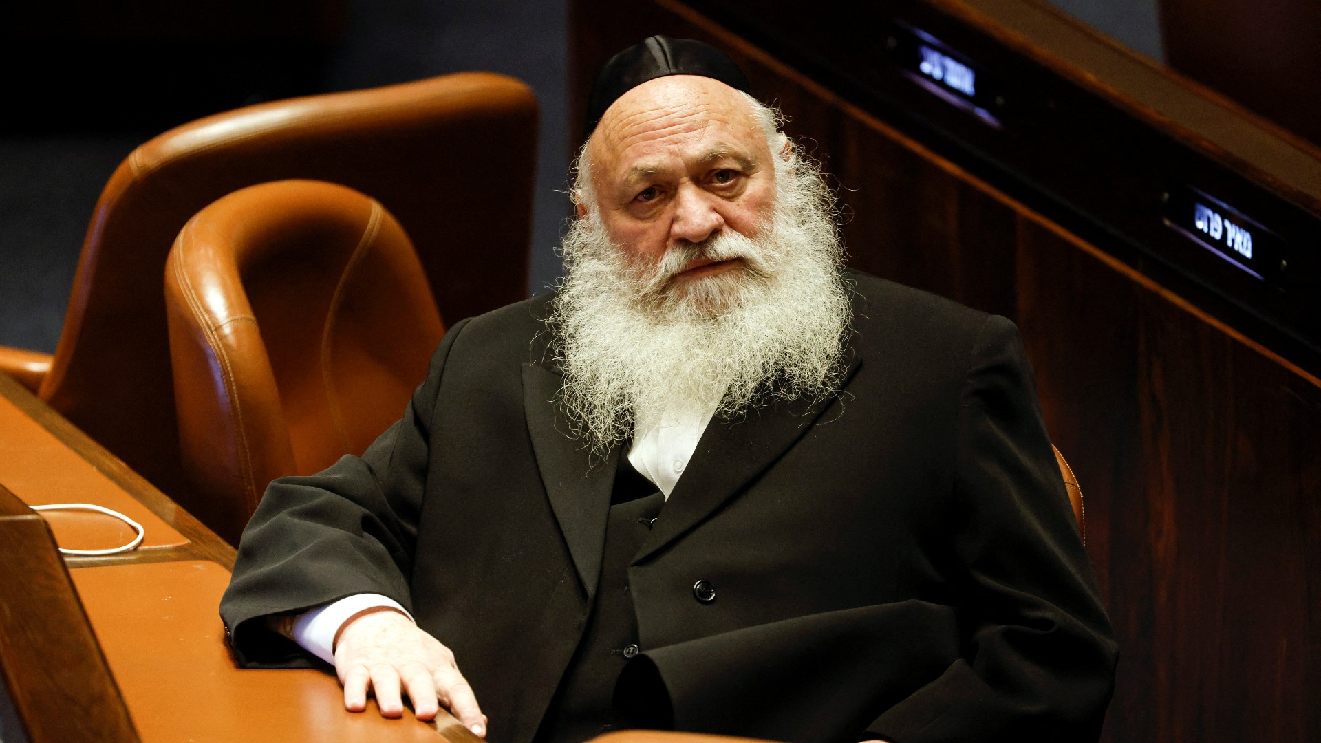 Incoming housing minister Yitshak Goldknop in the Knesset 29 December (Reuters)