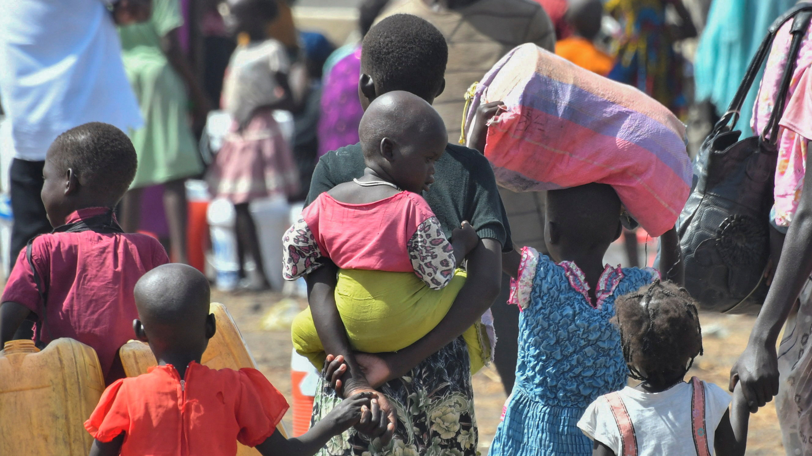 Children who fled Sudan arrive at the UNHCR transit centre in the border county of Renk in South Sudan  1 May 2023 (Reuters)