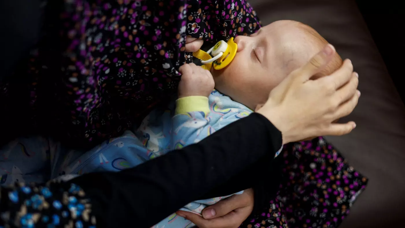 Palestinian baby al-emirati hospital In Rafah 24 April 2024