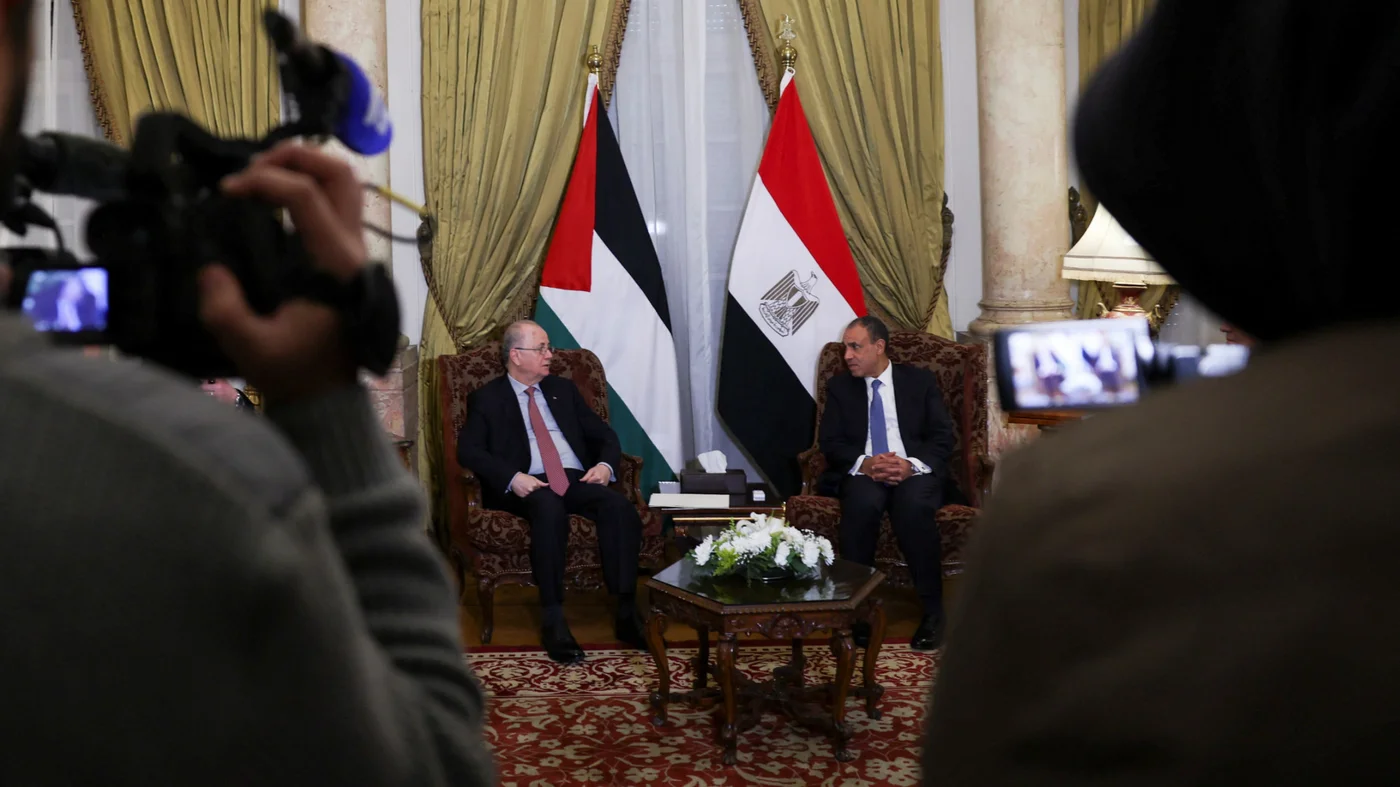 Egypt's Foreign Minister Badr Abdelatty meets with Palestinian Prime Minister Mohammad Mustafa 