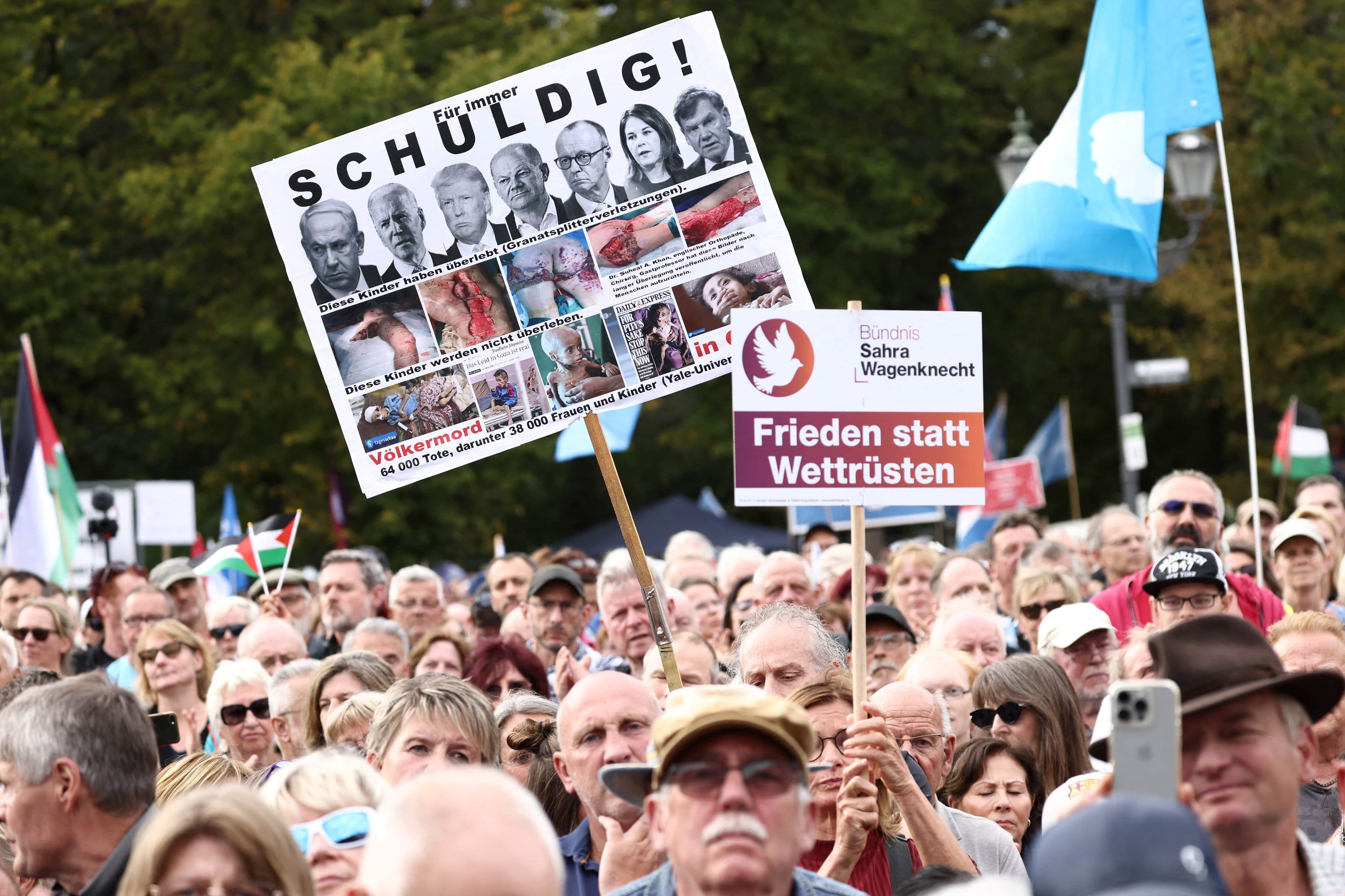 People attend a rally under the motto 