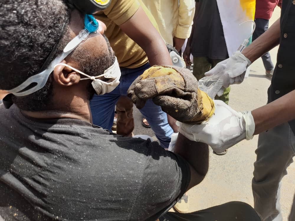 Wounded protester Khartoum
