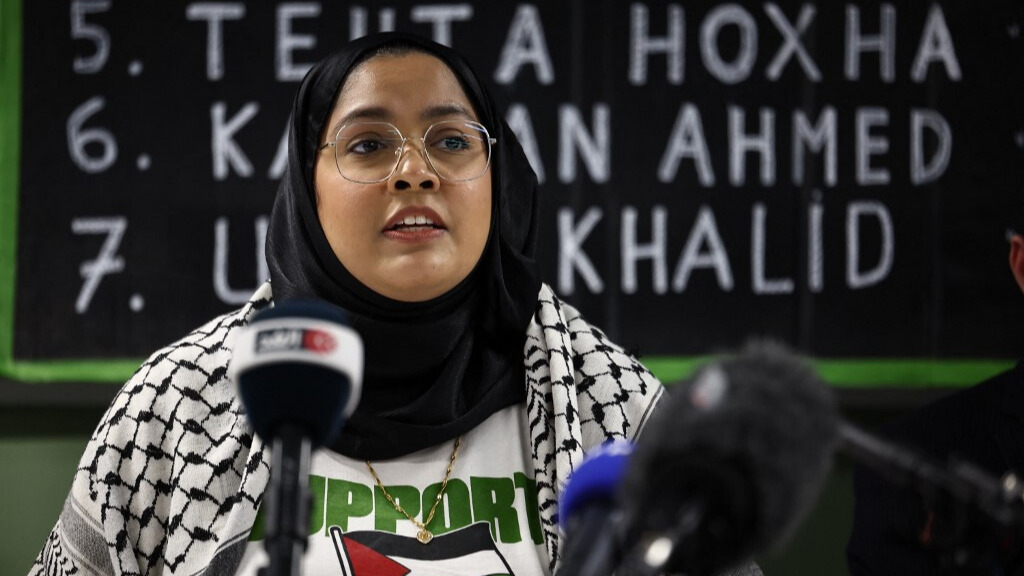 Shahmina Alam who works as a pharmacist says she feels like her life has been on hold to campaign for her brother Kamran Ahmed (AFP)