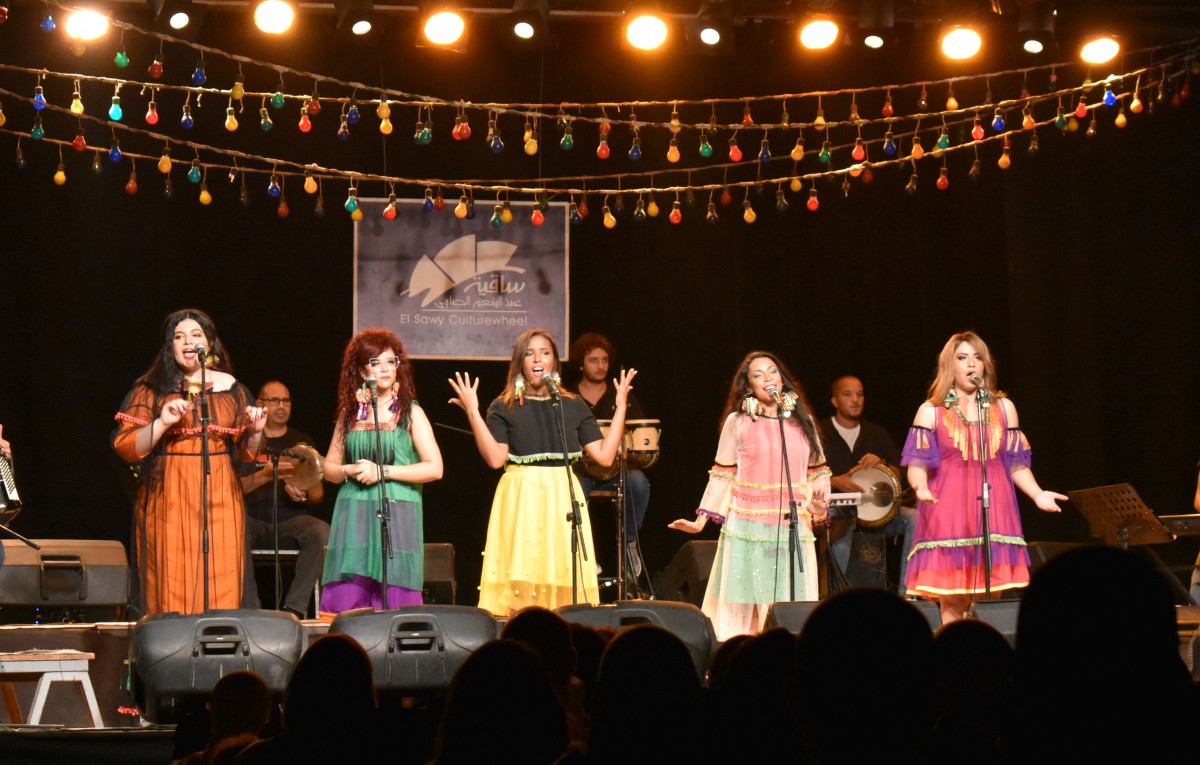 Bahgaga performing a concert in Cairo to celebrate the band’s 5th birthday anniversary on September 4, 2020 (MEE/Salwa Samir)