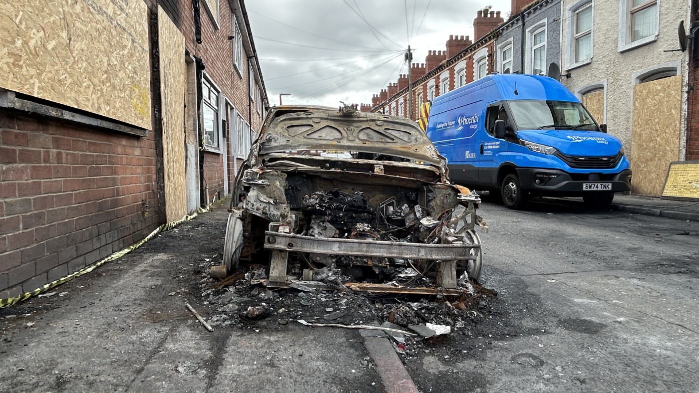Burned car Belfast