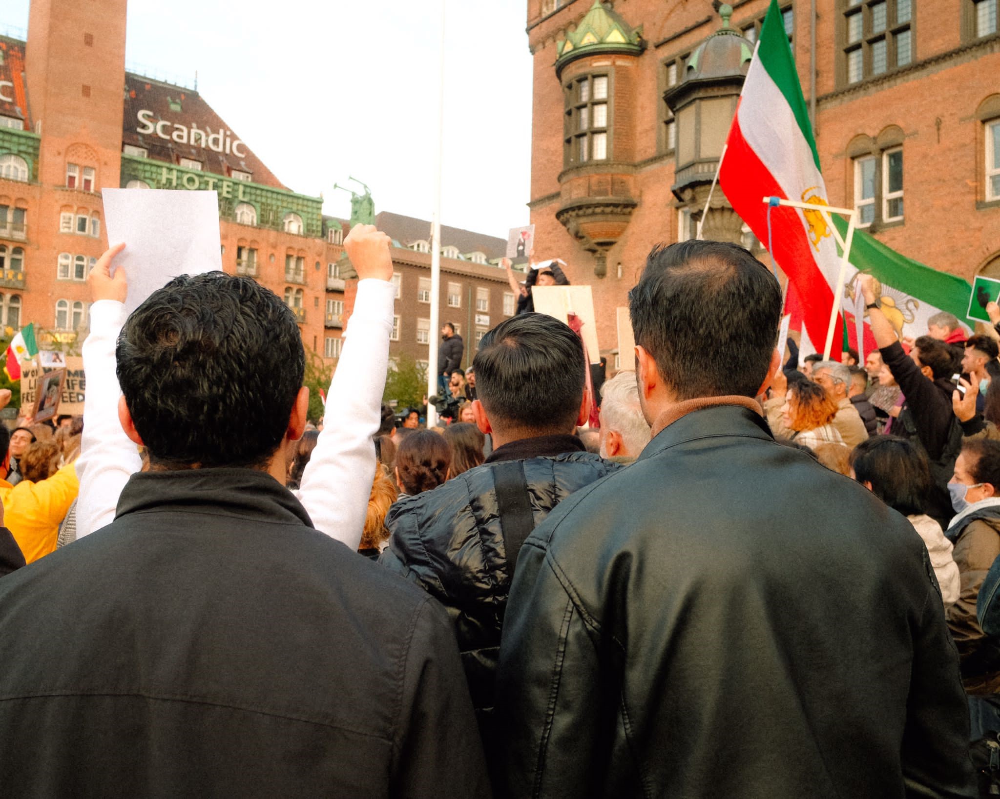 People have been gathering in front of the town hall square in Copenhagen (MEE/Bradley Waller)