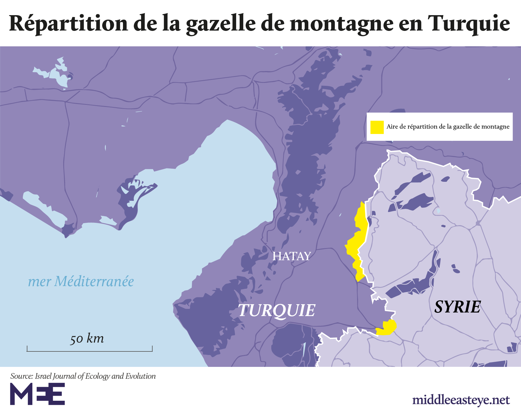 Aire de répartition de la gazelle de montagne