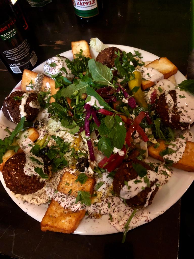 Halloumi and falafel
