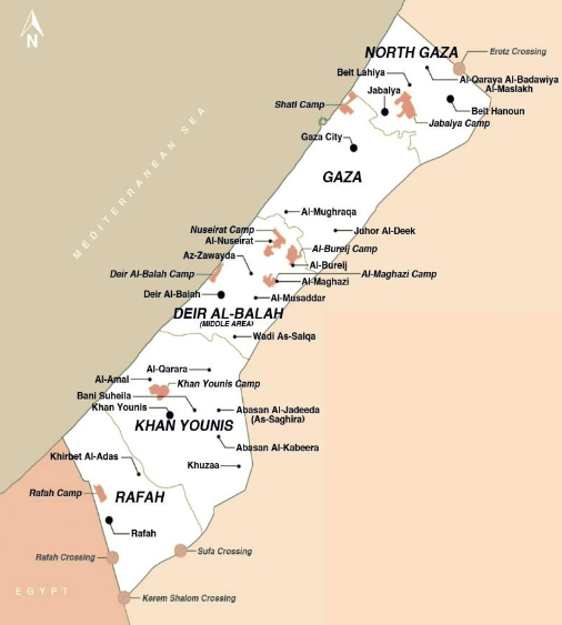 A map of Gaza as cited in the Egypt plan (Screengrab)