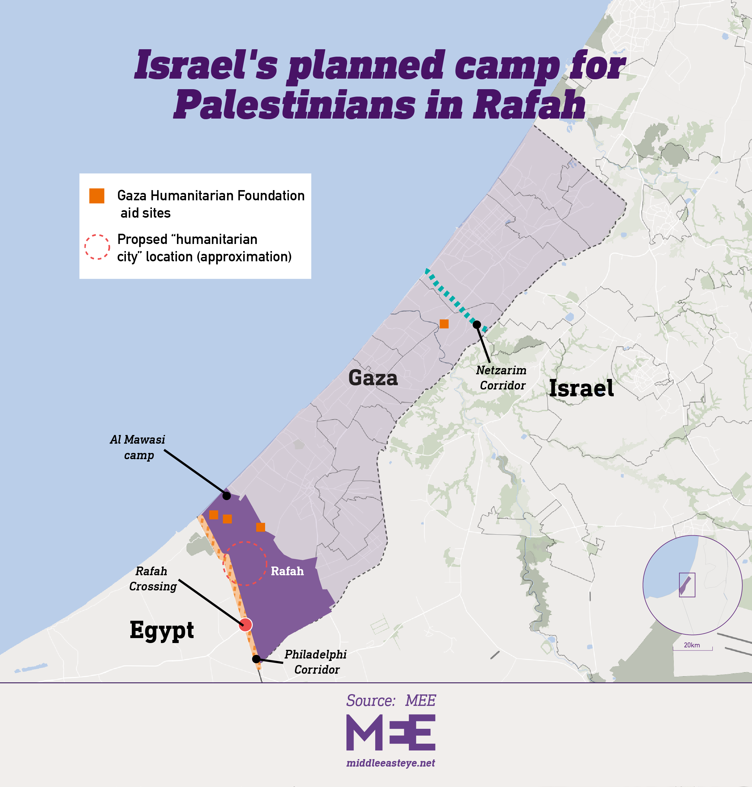 gaza map rafah new city planned israel camp