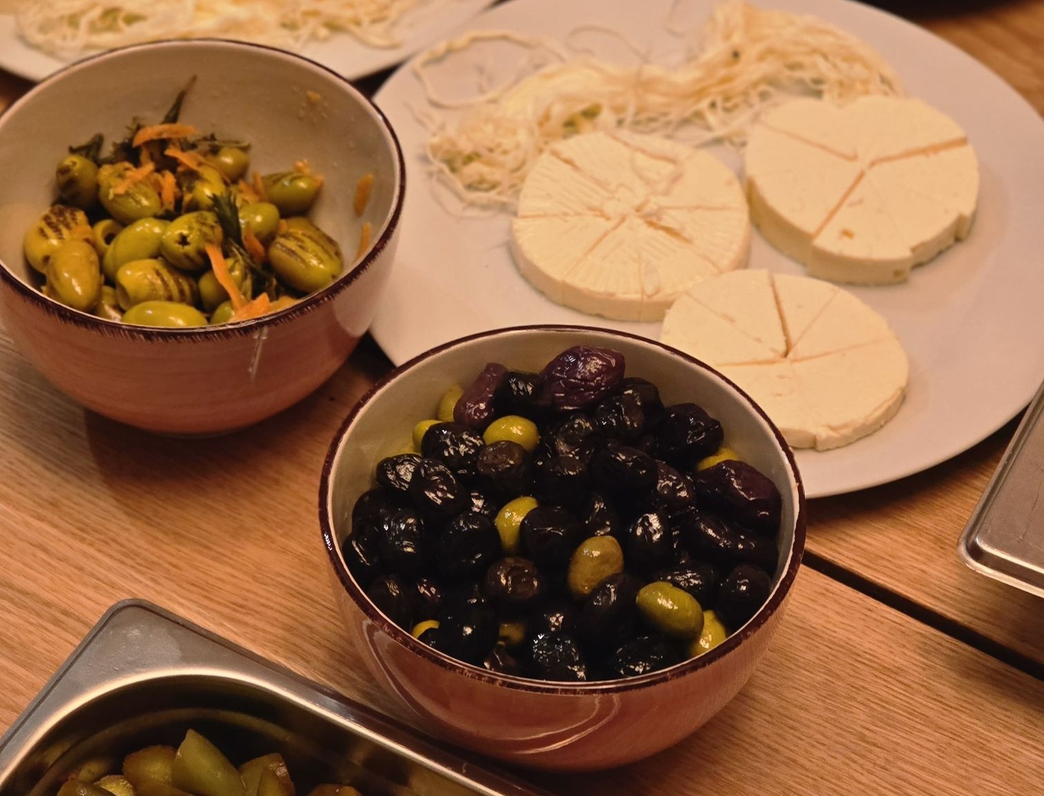 An assortment of olives and cheeses typical of the Turkish breakfast, or kahvalti, is offered in the Open Kitchen (Nuran Gunduz)