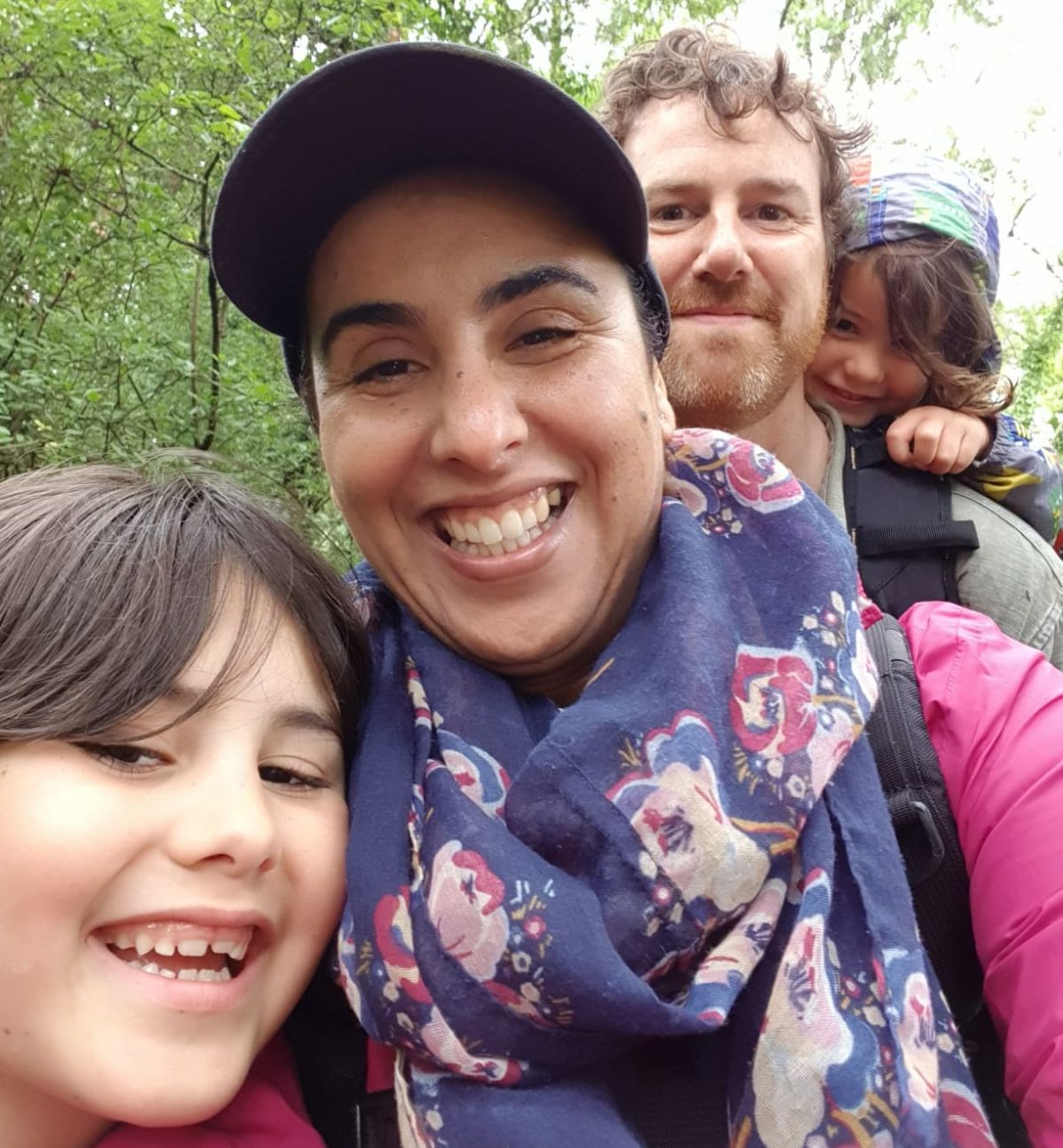 Now living in the UK with her family, Ben Hassine (C) was a baby when her father taught her to swim (Haifa Ben Hassine)