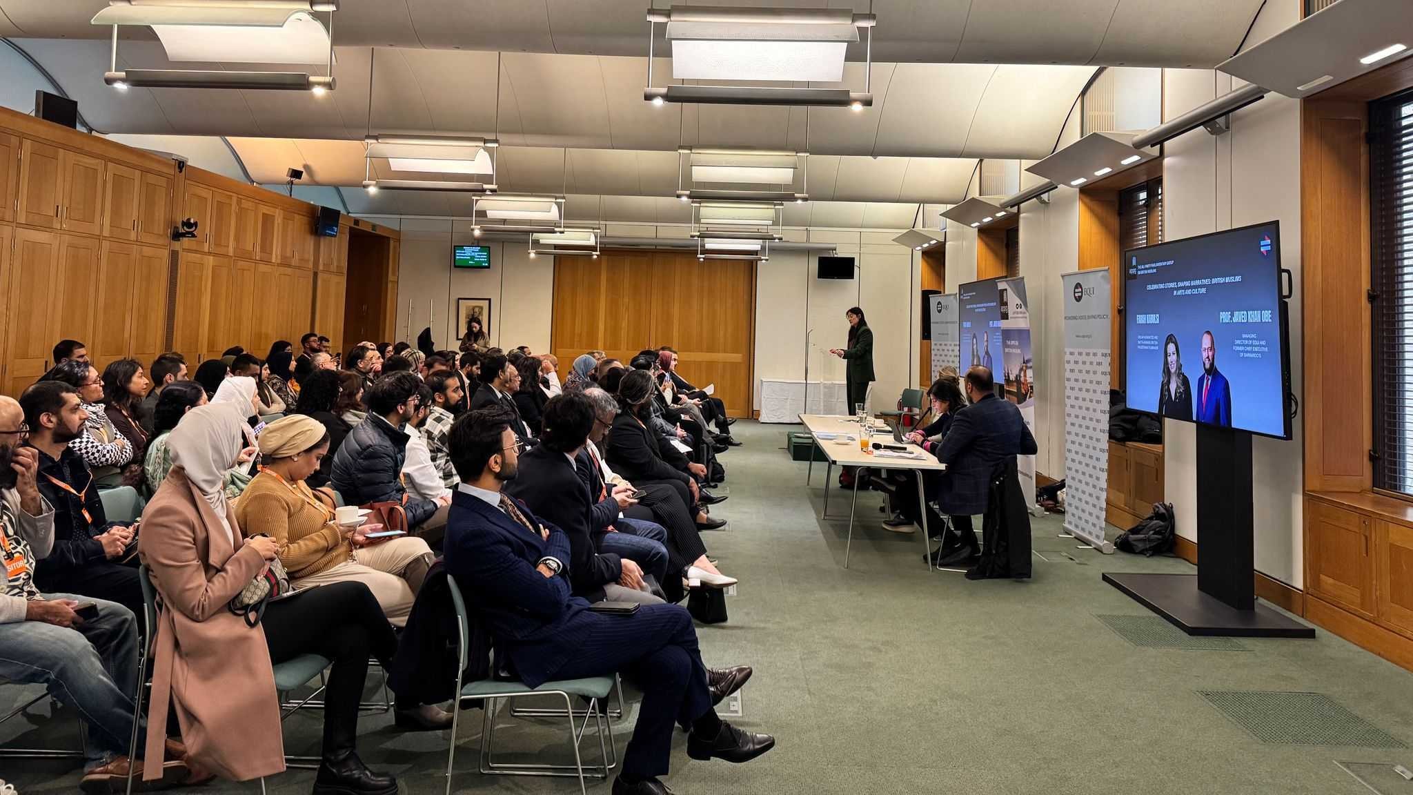 Sarah Owen MP, co-chair of the APPG on British Muslims, addresses the launch (Supplied)