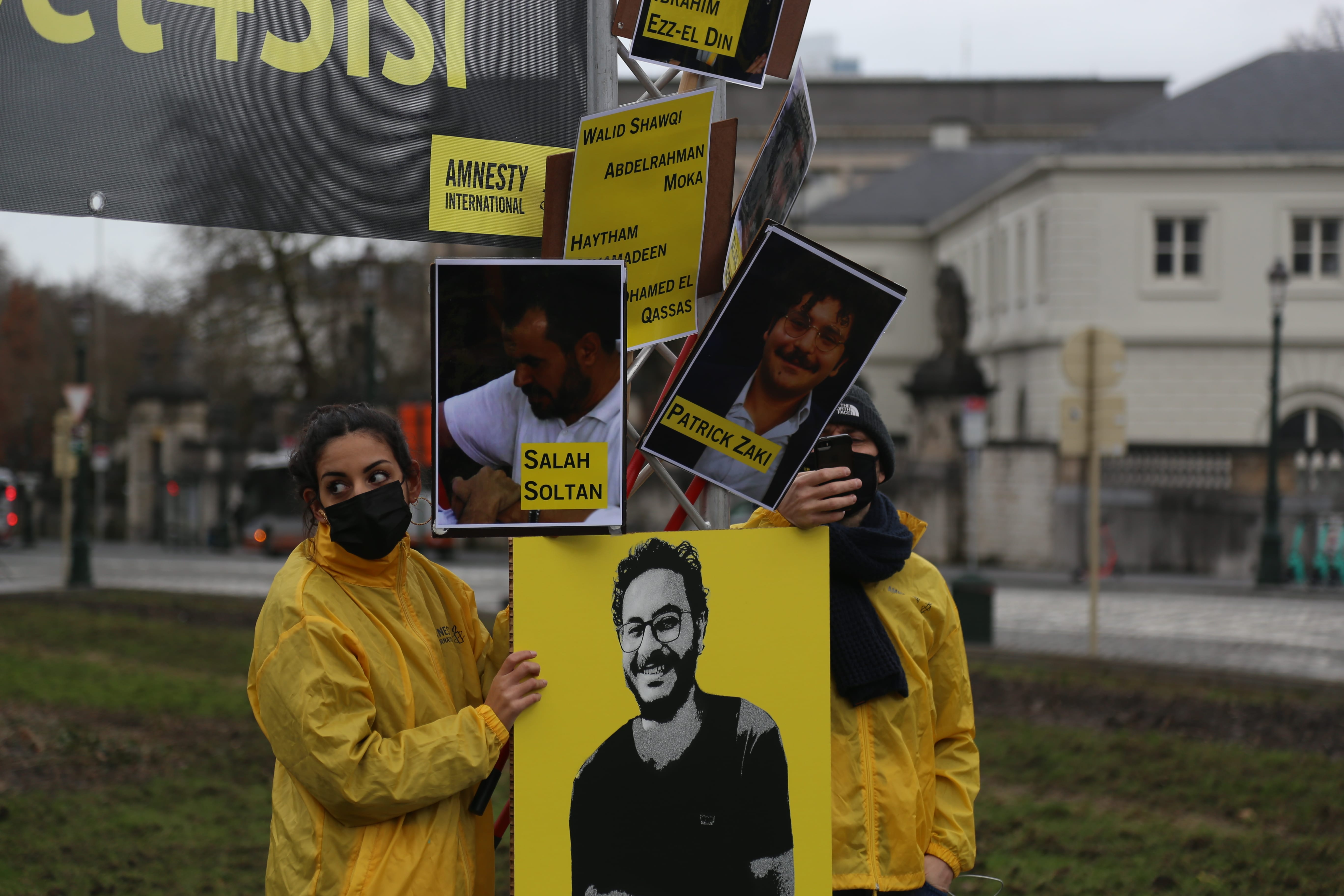 egypt-brussels-protest-sisi-visit-feb-2022-mee