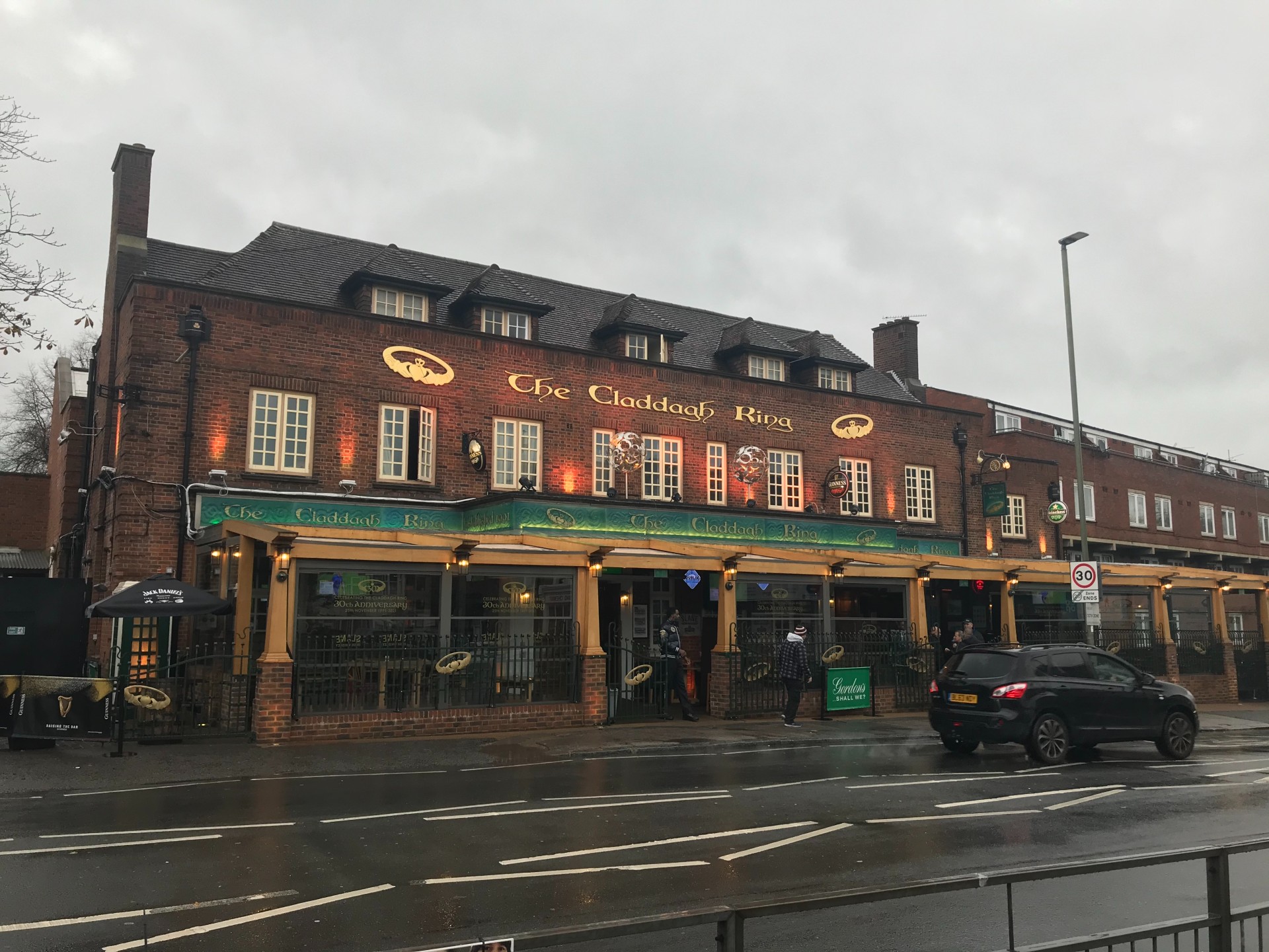 The Irish pub on a rainy Hendon street was a world away from Qatar (MEE/Oscar Rickett)