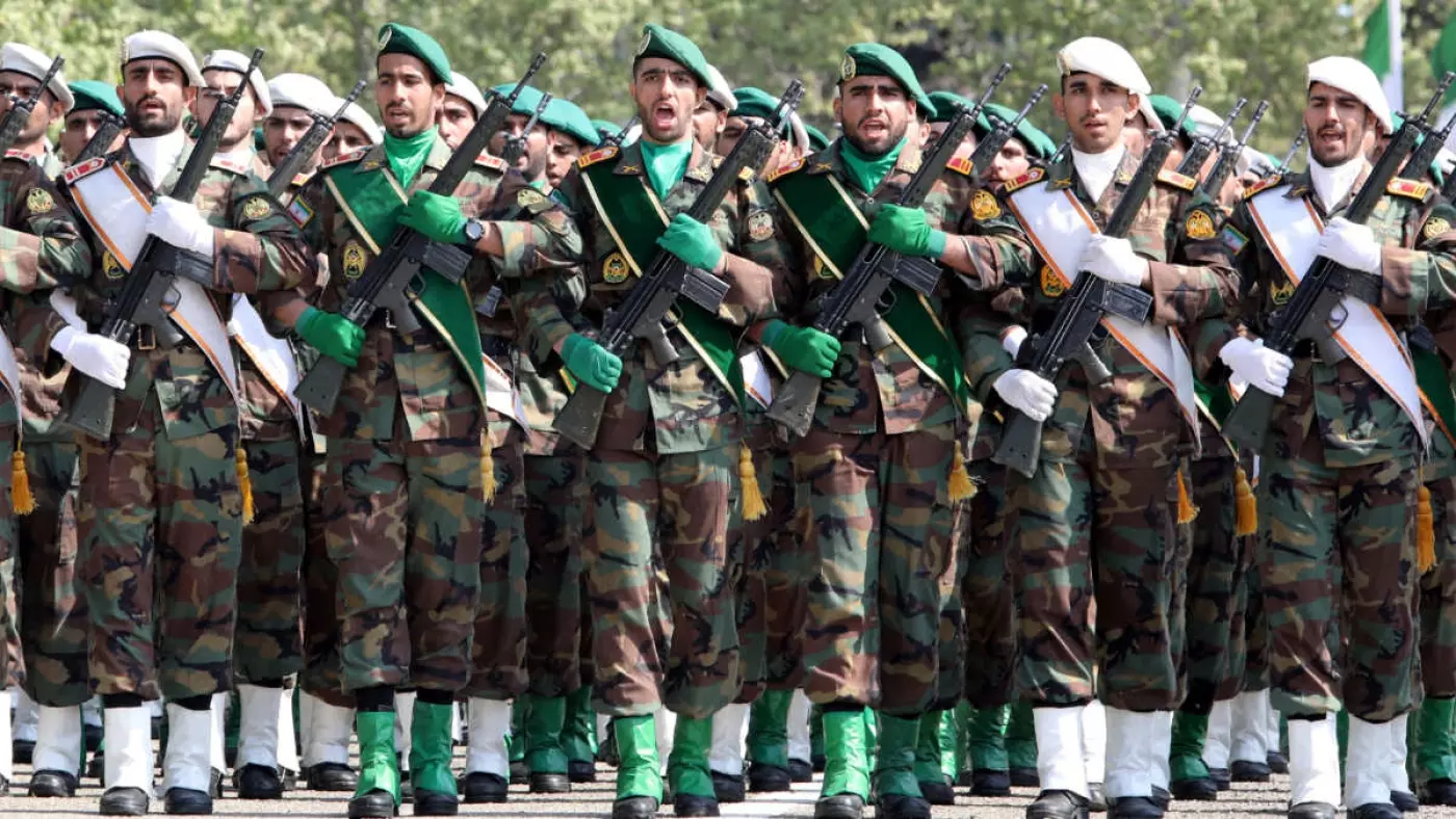 Iranian soldiers take part in a military parade during a ceremony marking country's annual army day in Tehran, on 17 April 2024 (Atta Kenare/AFP)
