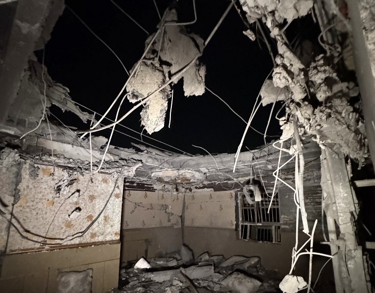 A destroyed building is pictured at the site of an overnight strike in Kuhestak, Iran, on 2 September 2026 (Masoud Mohamadi/Tasnim News/AFP)