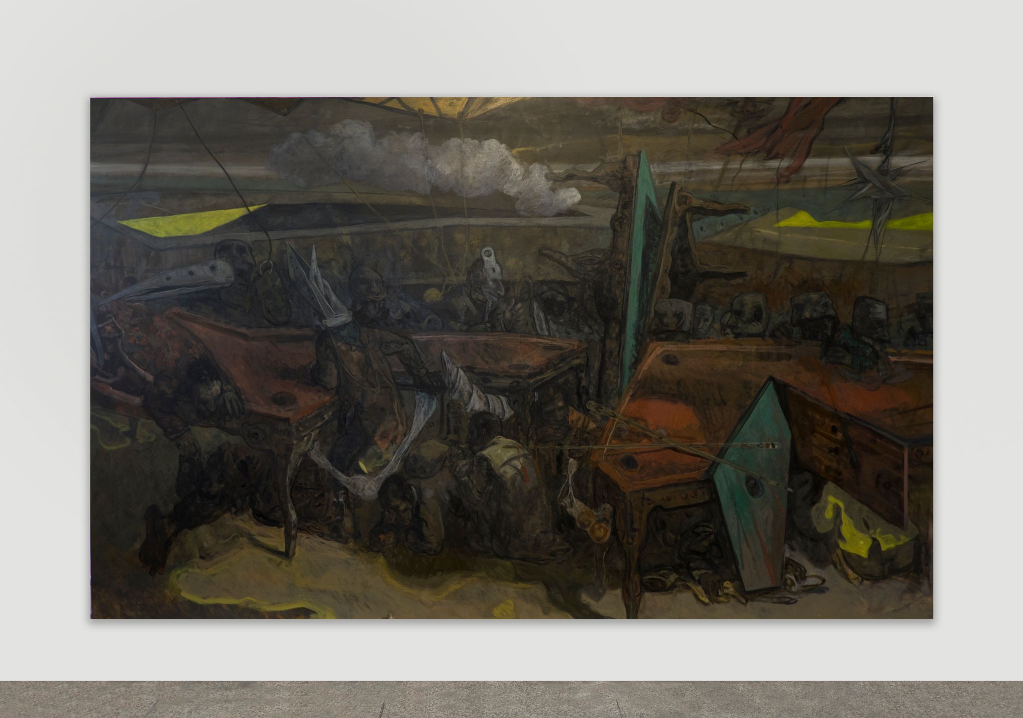 Majid Fathizadeh's painting, 'Pool Table' (Majid Fathizadeh/Ab-Anbar)