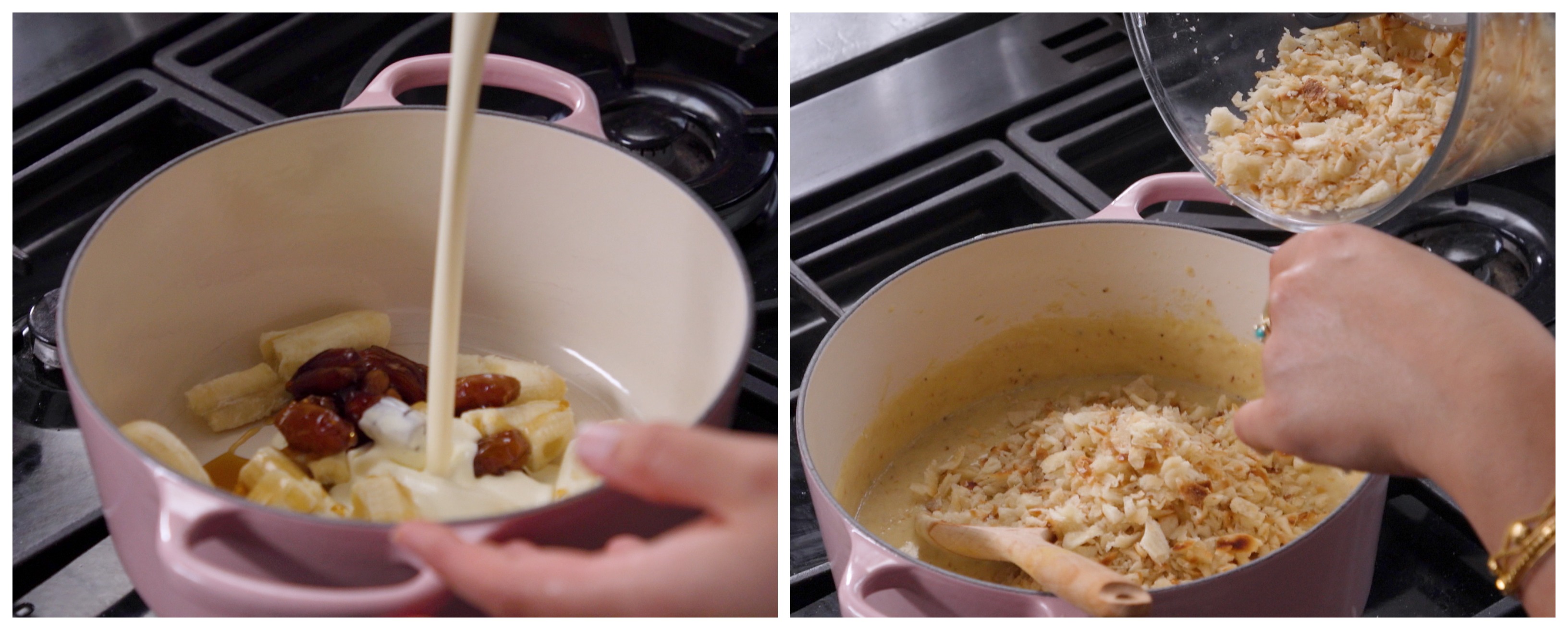 Masoob, bananas & dates with cream