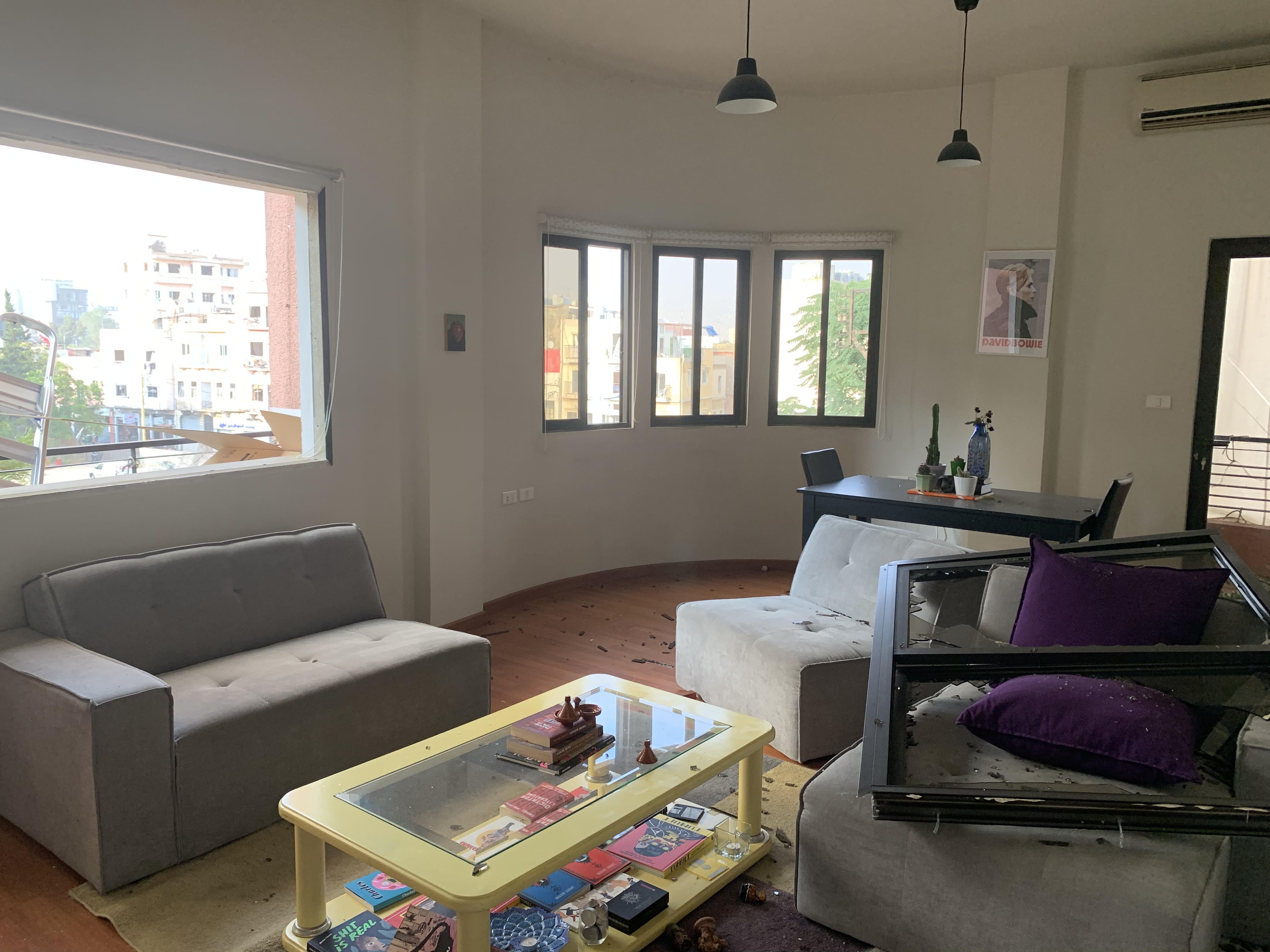 The blast blew Melissa Ajamian’s window out of the wall (Melissa Ajamian/MEE)