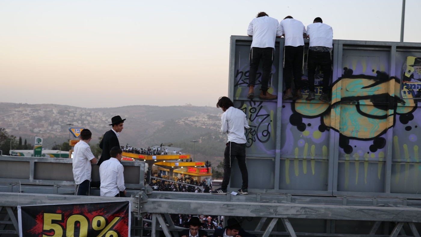 Ultra-Orthodox demonstrators in Jerusalem
